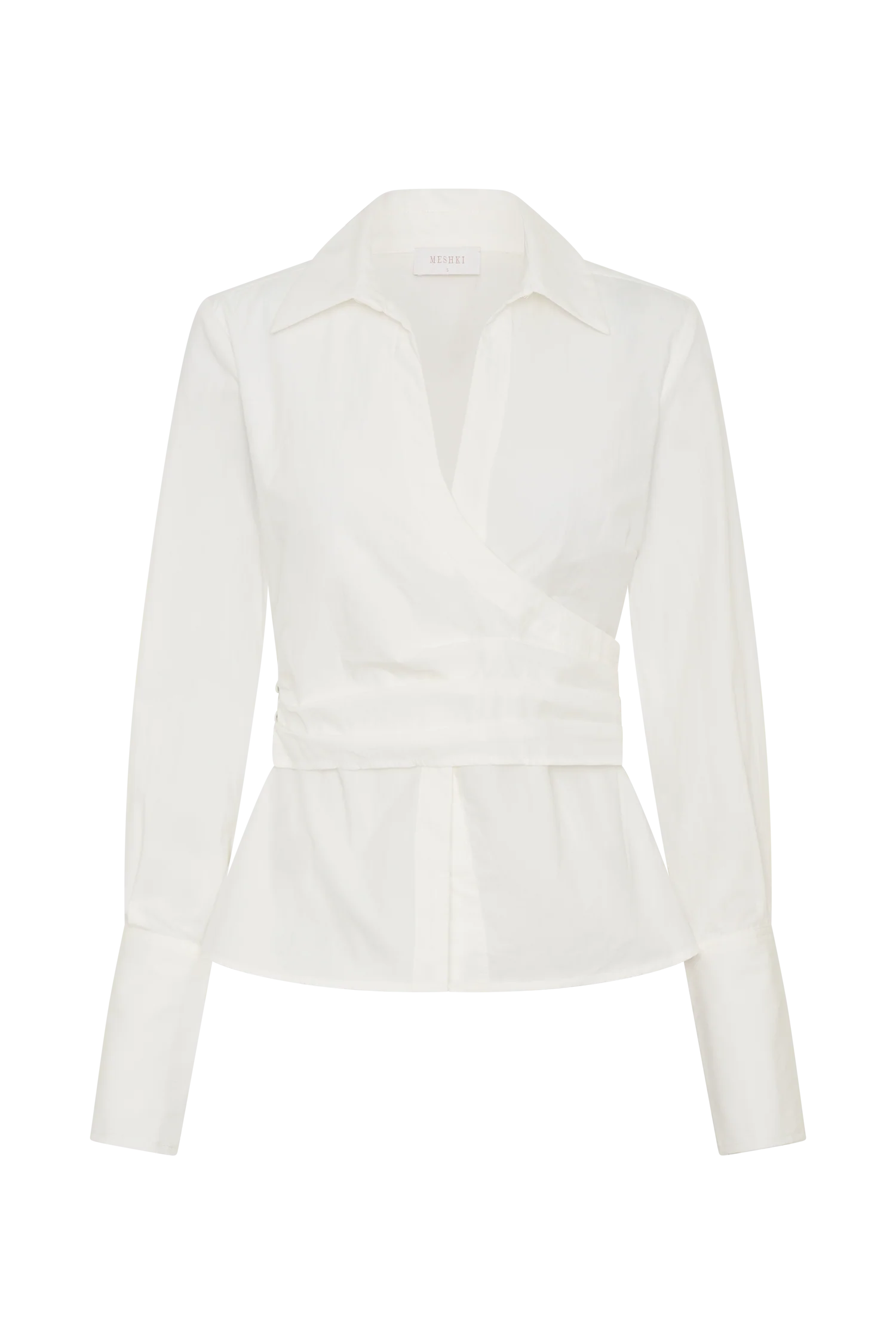 Eugenia Wrap Cotton Shirt - White - Image 9