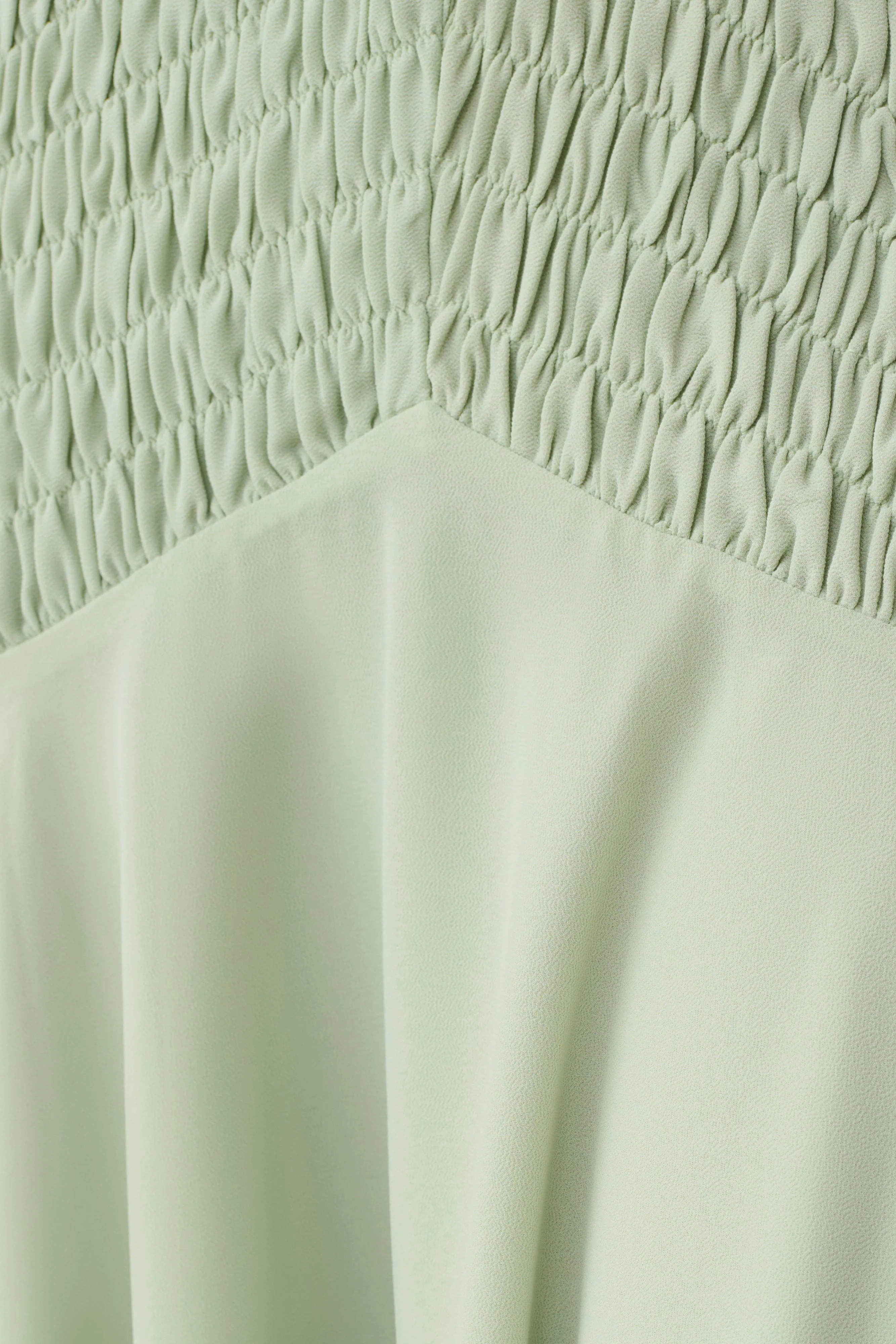 Evelyn Shirred Chiffon Maxi Dress - Sage - Image 9