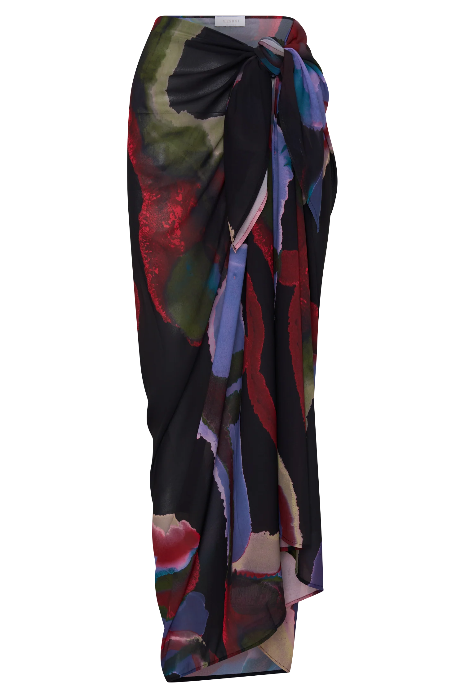 Evie Chiffon Sarong - Multi Fluid Reverie Print - Image 7