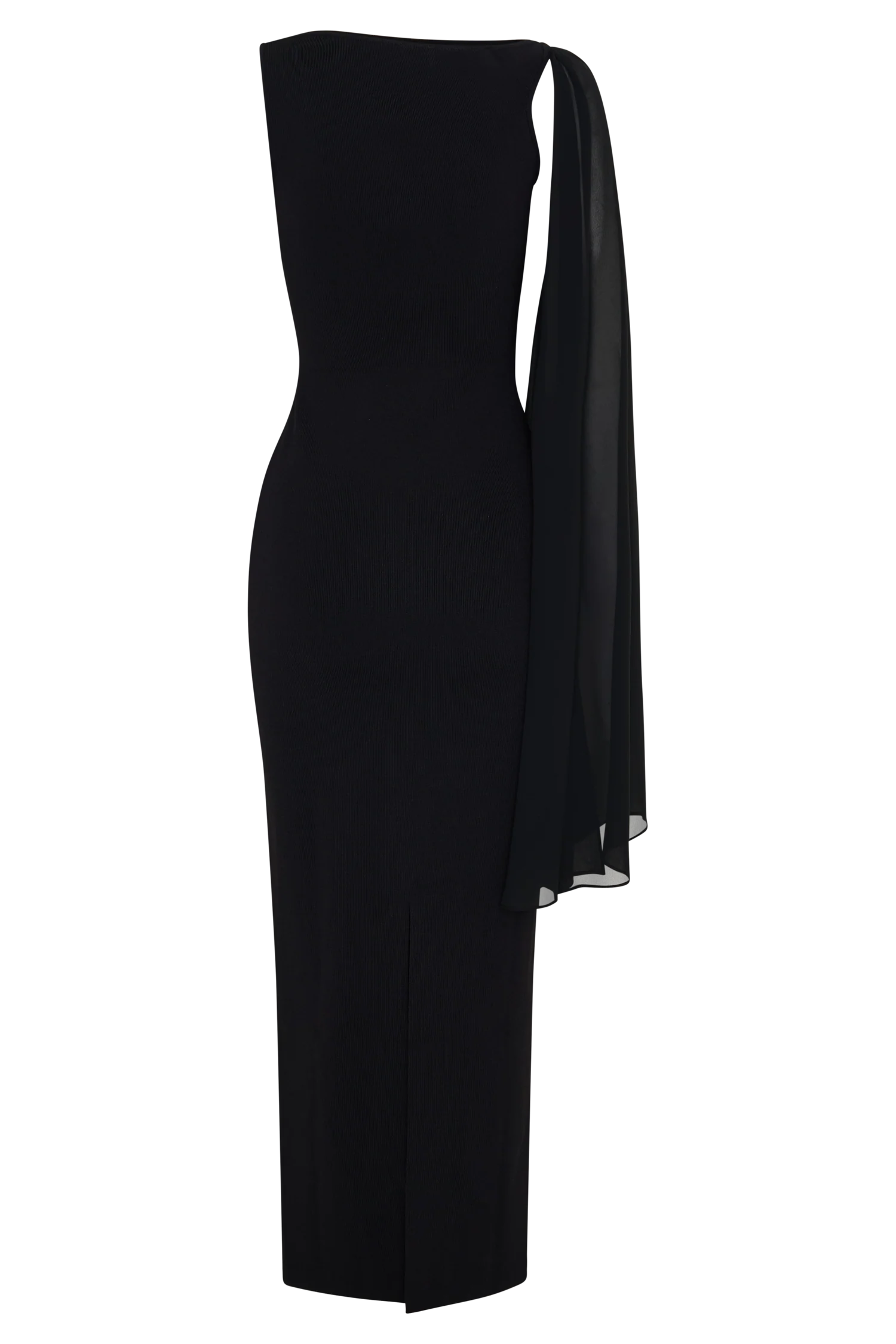 Farid Bandage Midi Dress With Chiffon - Black - Image 7