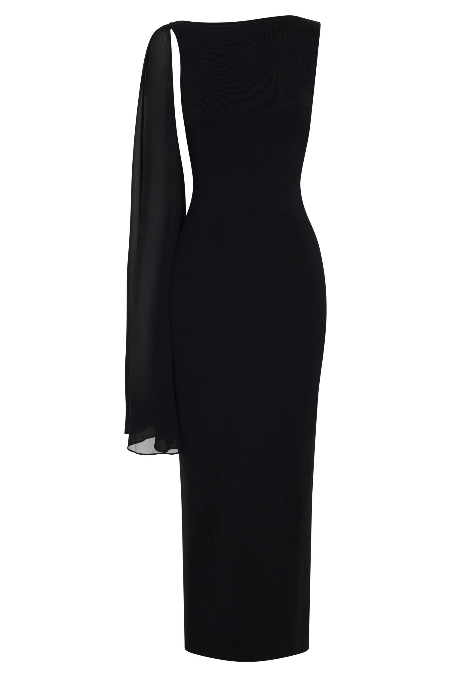 Farid Bandage Midi Dress With Chiffon - Black - Image 8