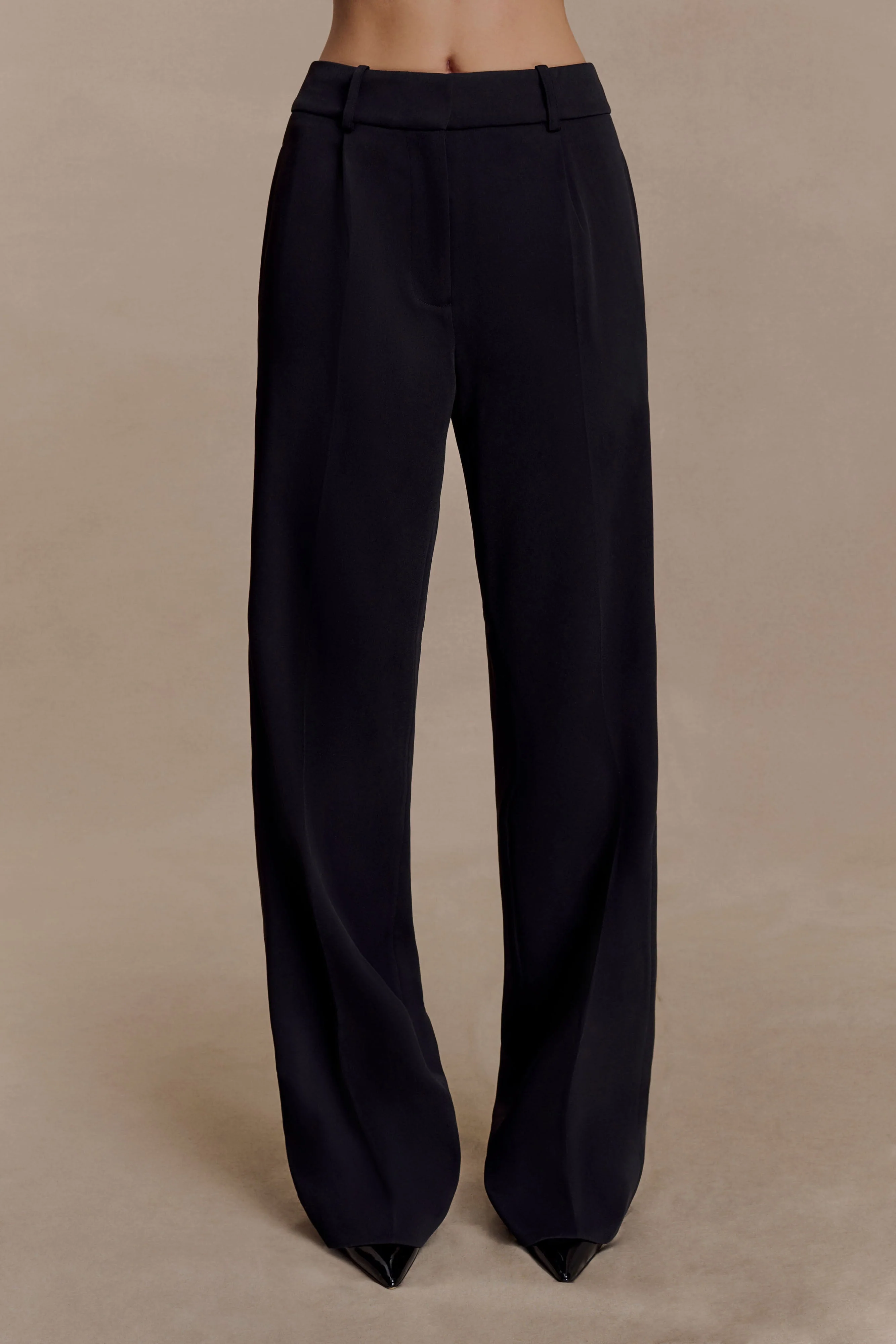Fatima Satin Straight Leg Pant - Black - Image 6