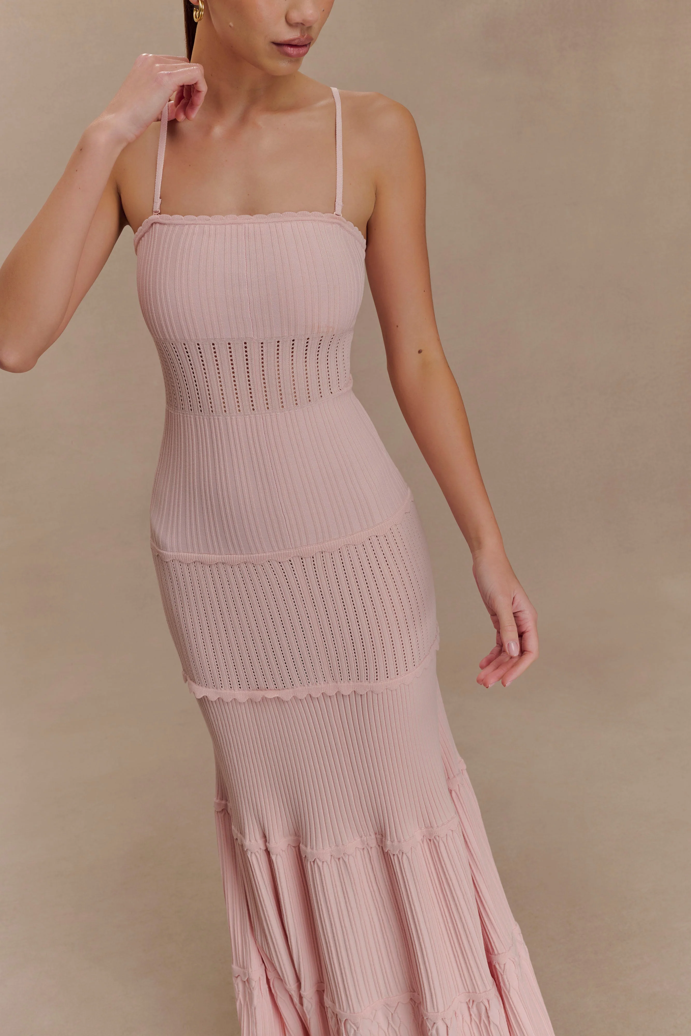 Finley Pointelle Knit Maxi Dress - Baby Pink - Image 3