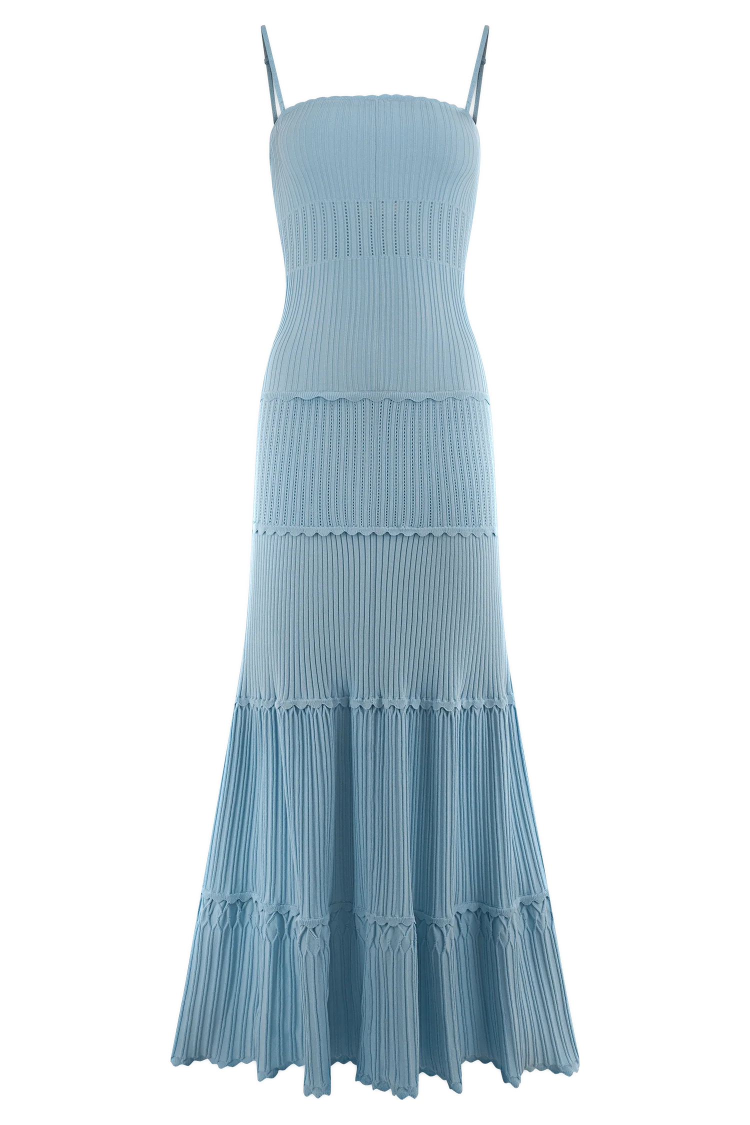 Finley Pointelle Knit Maxi Dress - Cornflower Blue - Image 9