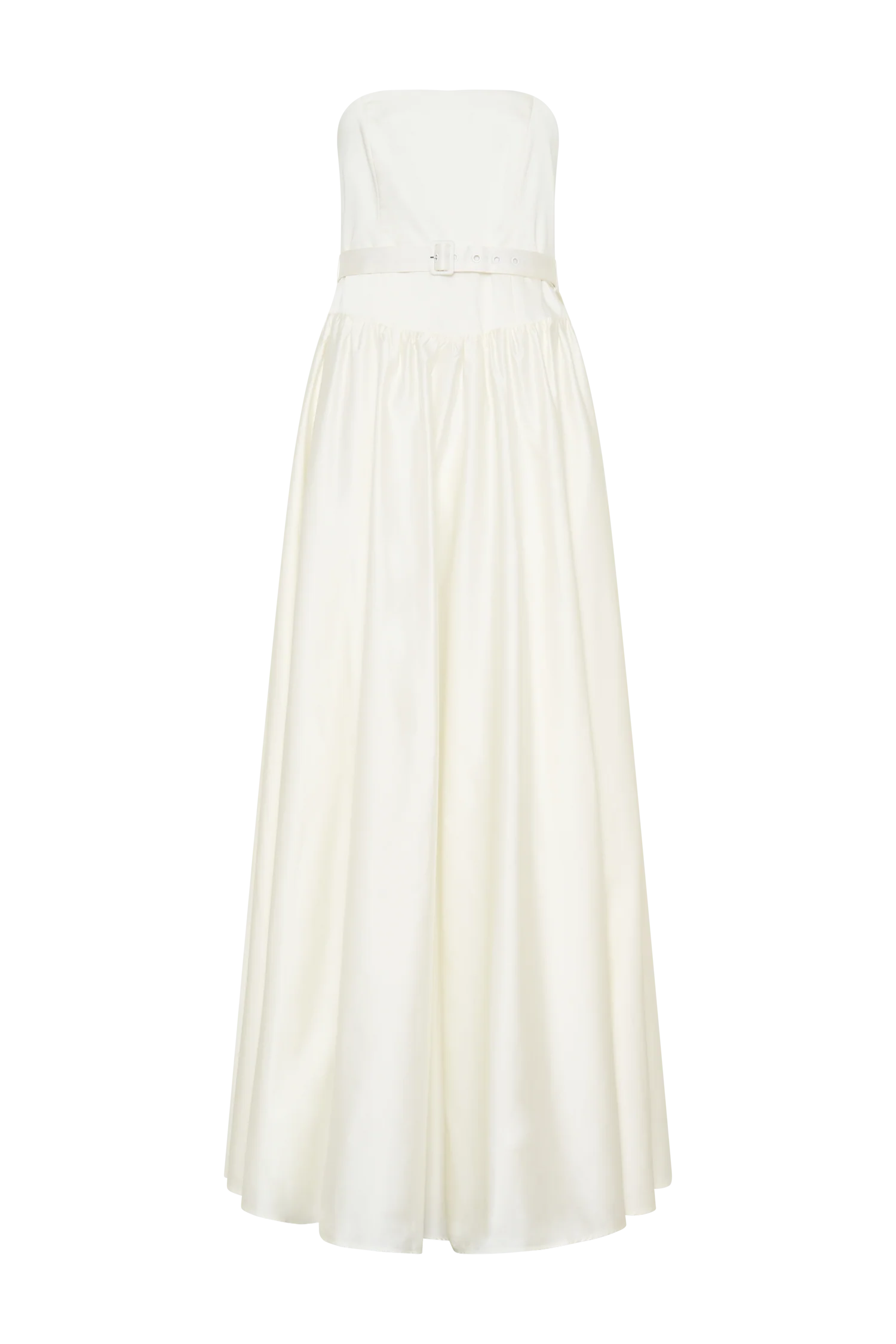Florence Strapless Belted Maxi Dress - White - Image 7