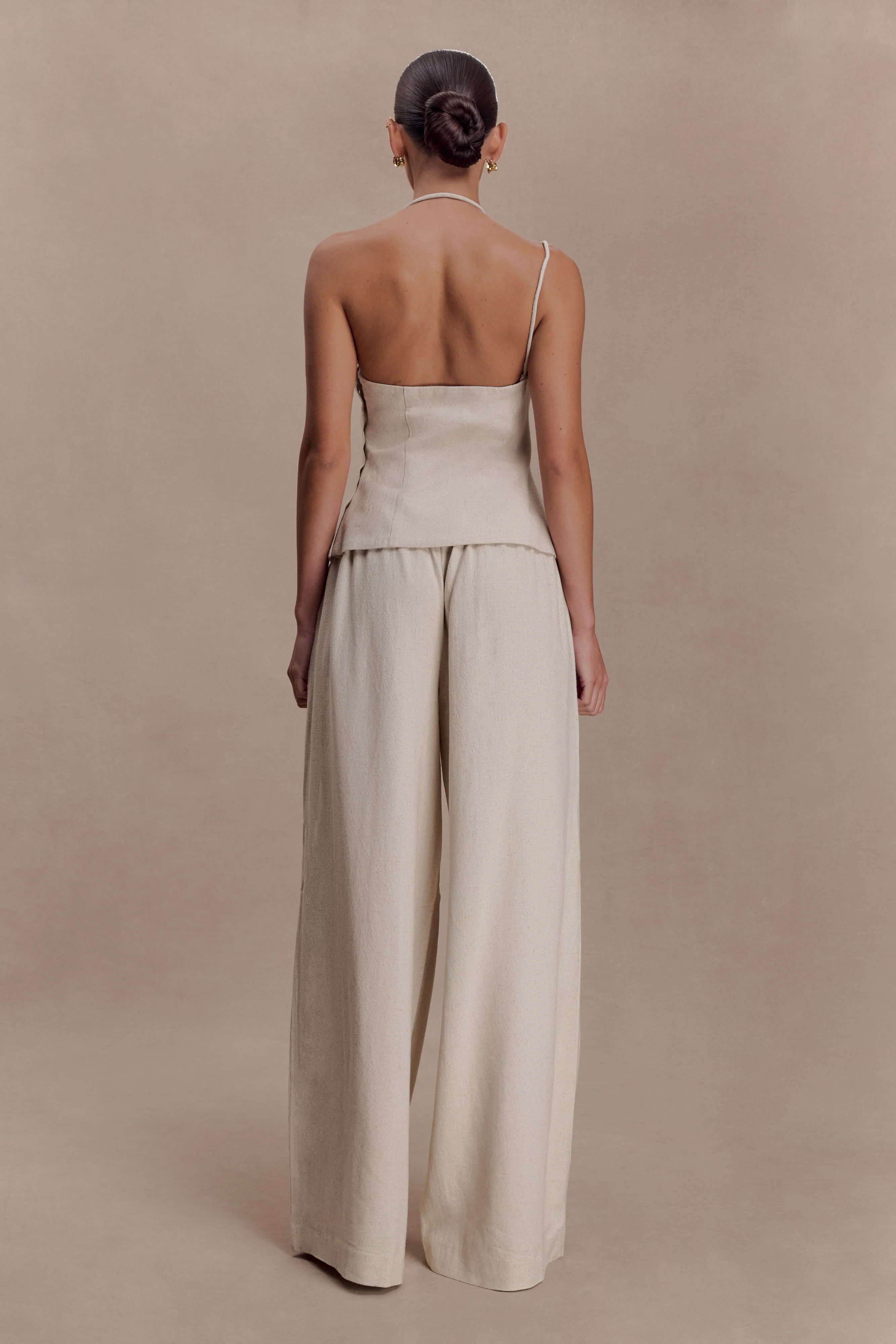 Gabby Straight Leg Linen Pants - Natural - Image 2