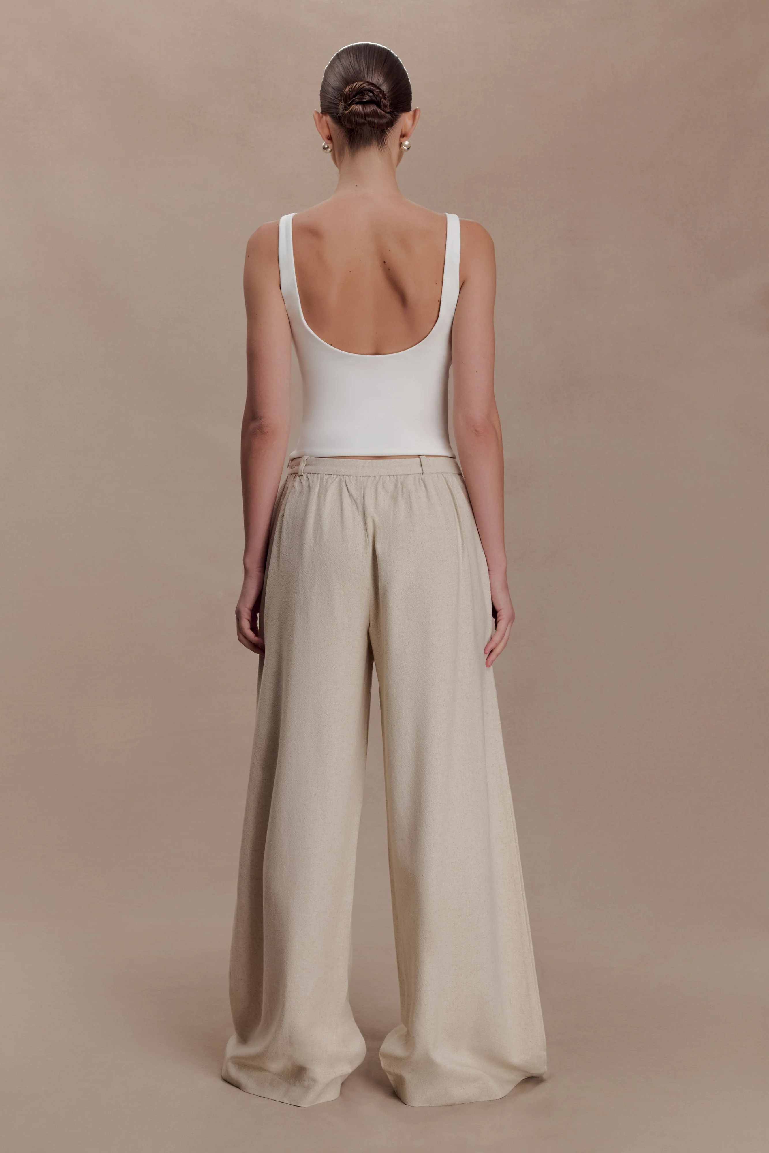 Gabby Straight Leg Linen Pants - Natural - Image 5
