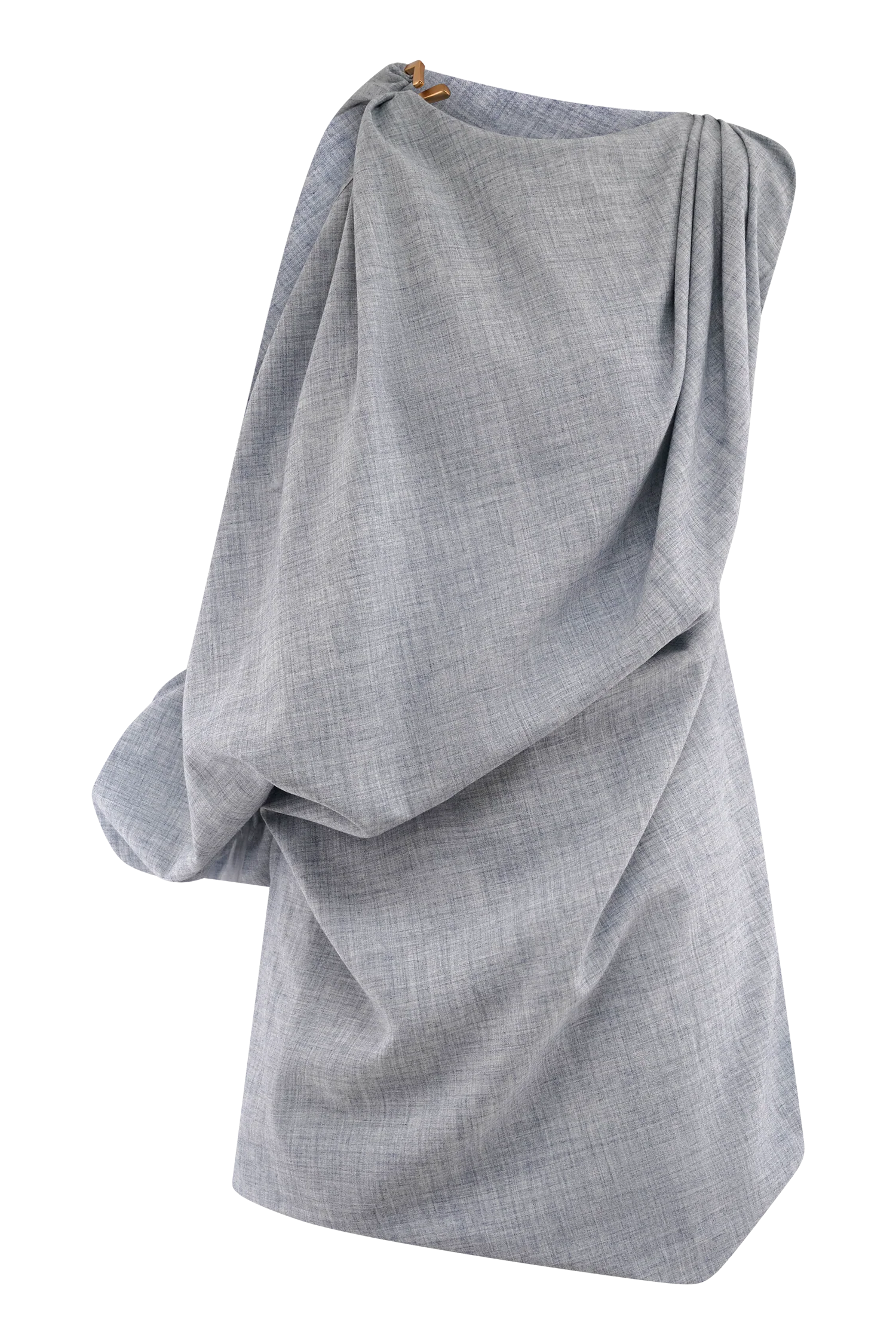 Gabriella Draped Mini Dress - Charcoal Blue Marle - Image 9