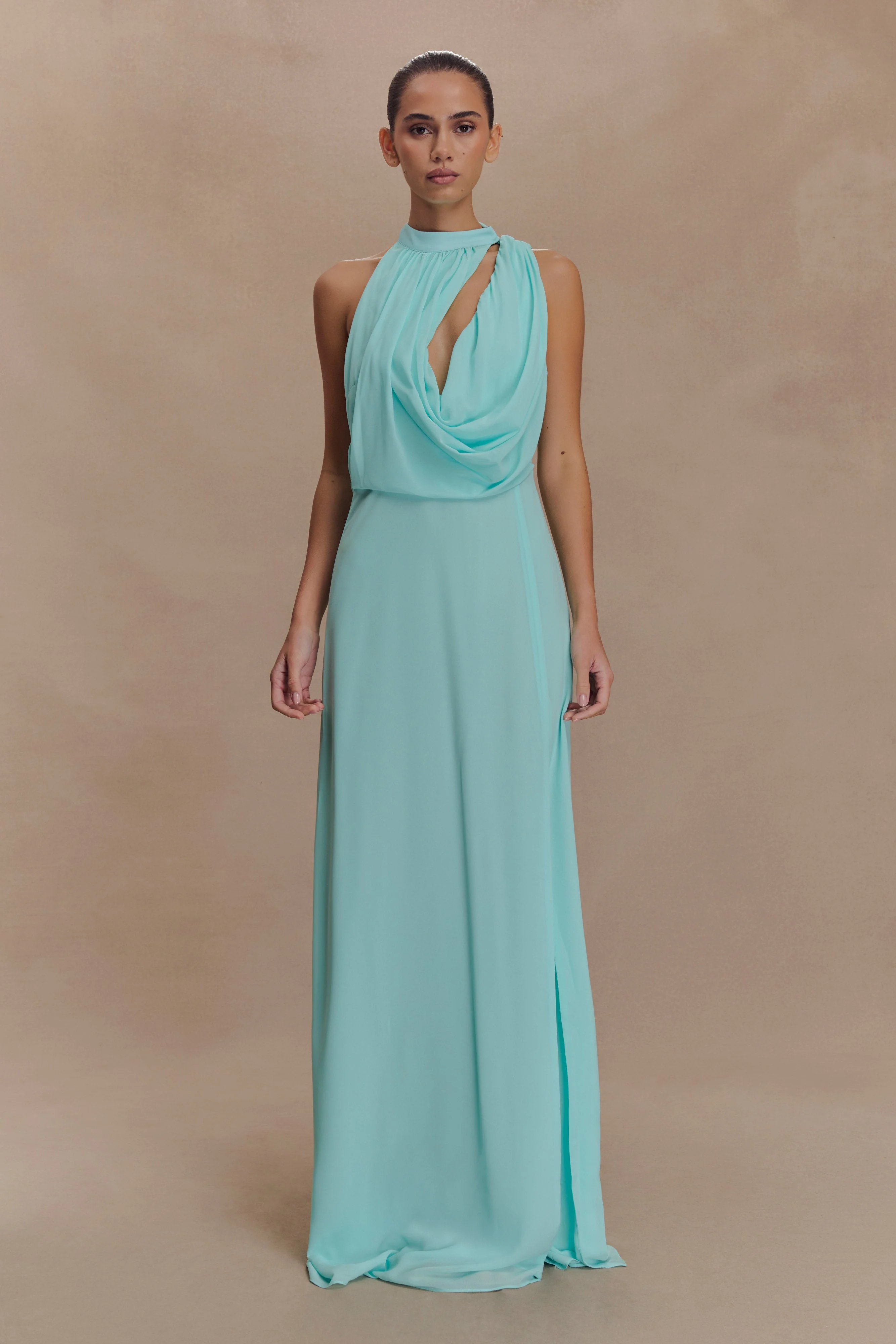 Galia Cowl Neck Maxi Dress - Lagoon - Image 6