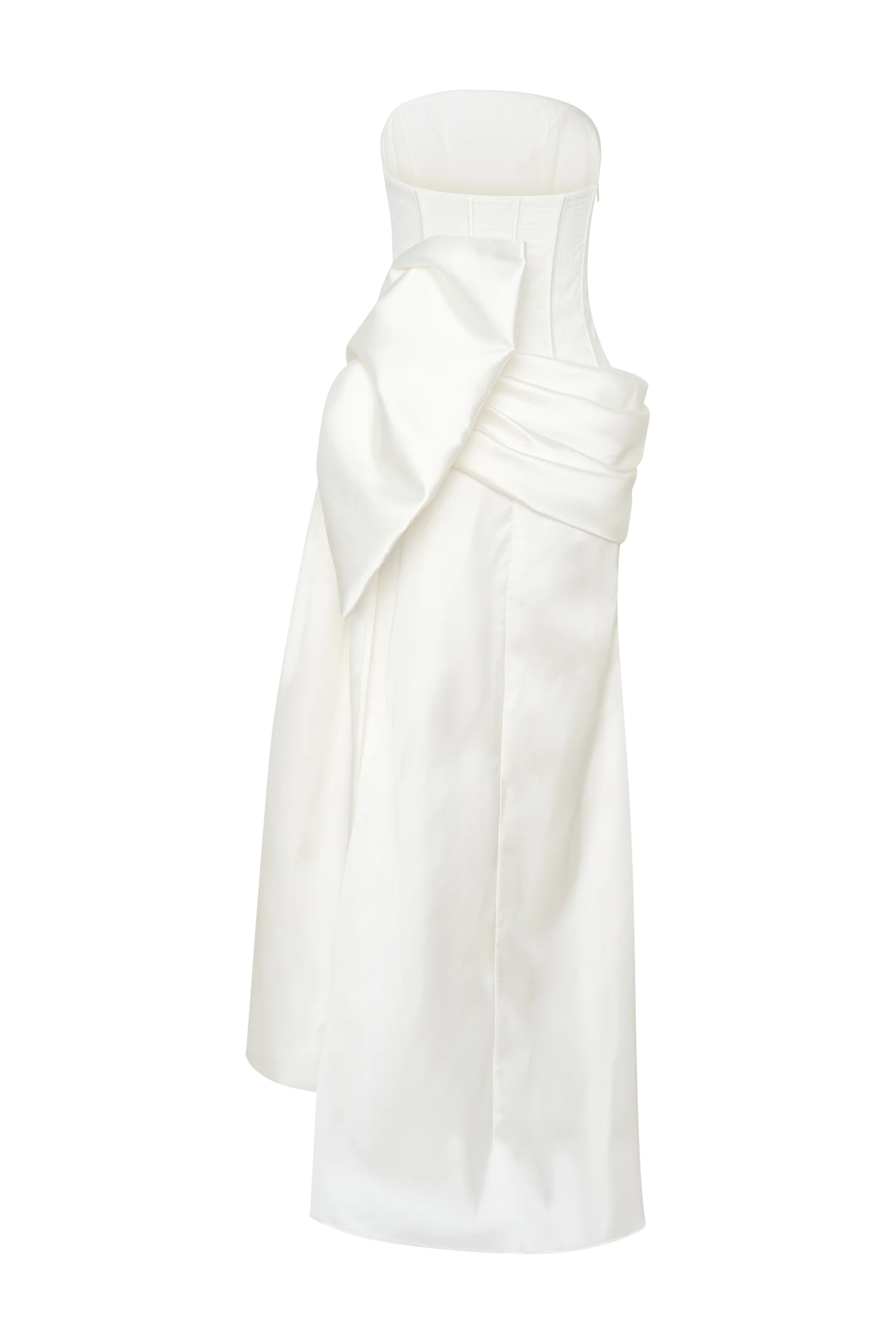 Galia Satin Corset Gown - White - Image 10