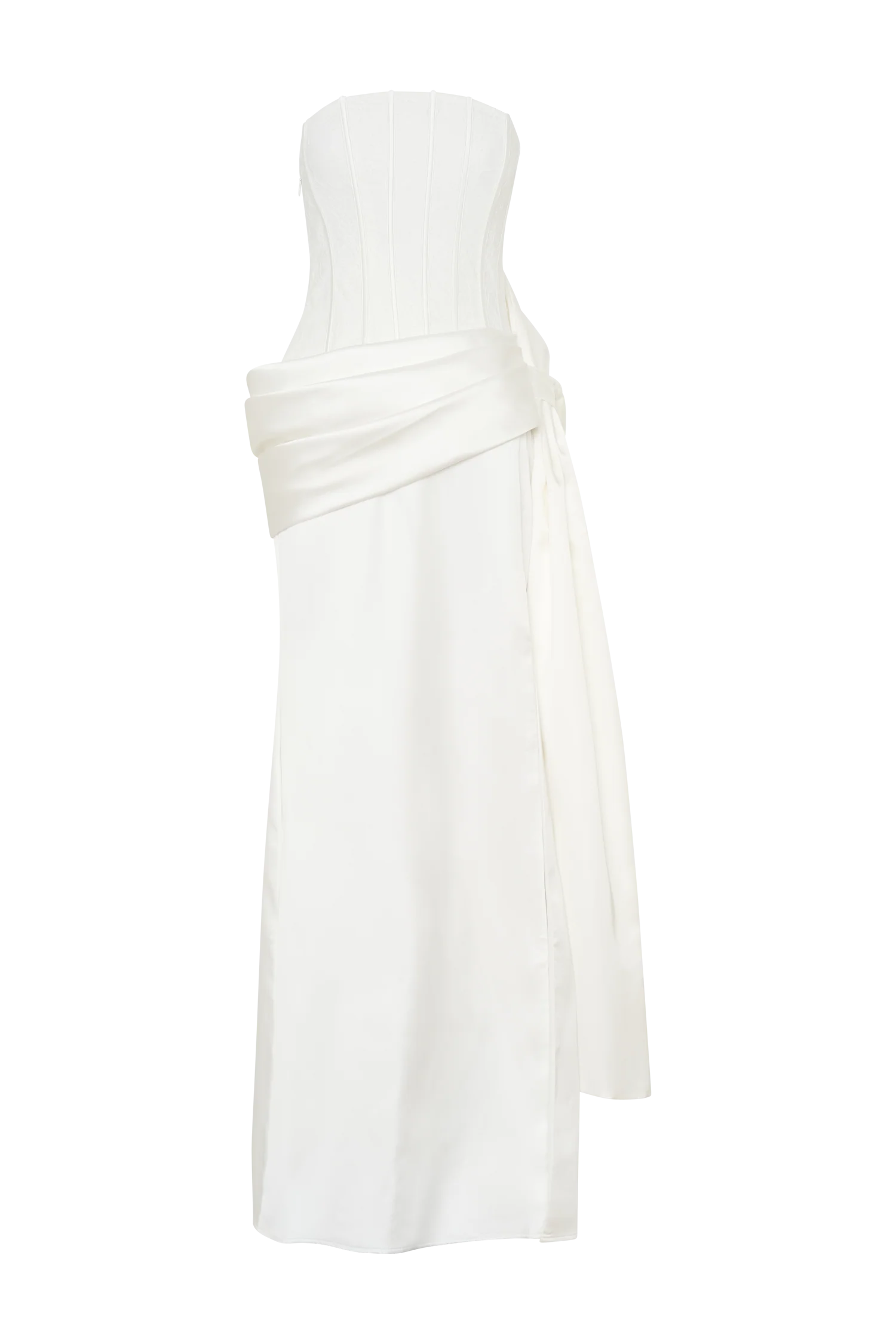 Galia Satin Corset Gown - White - Image 11