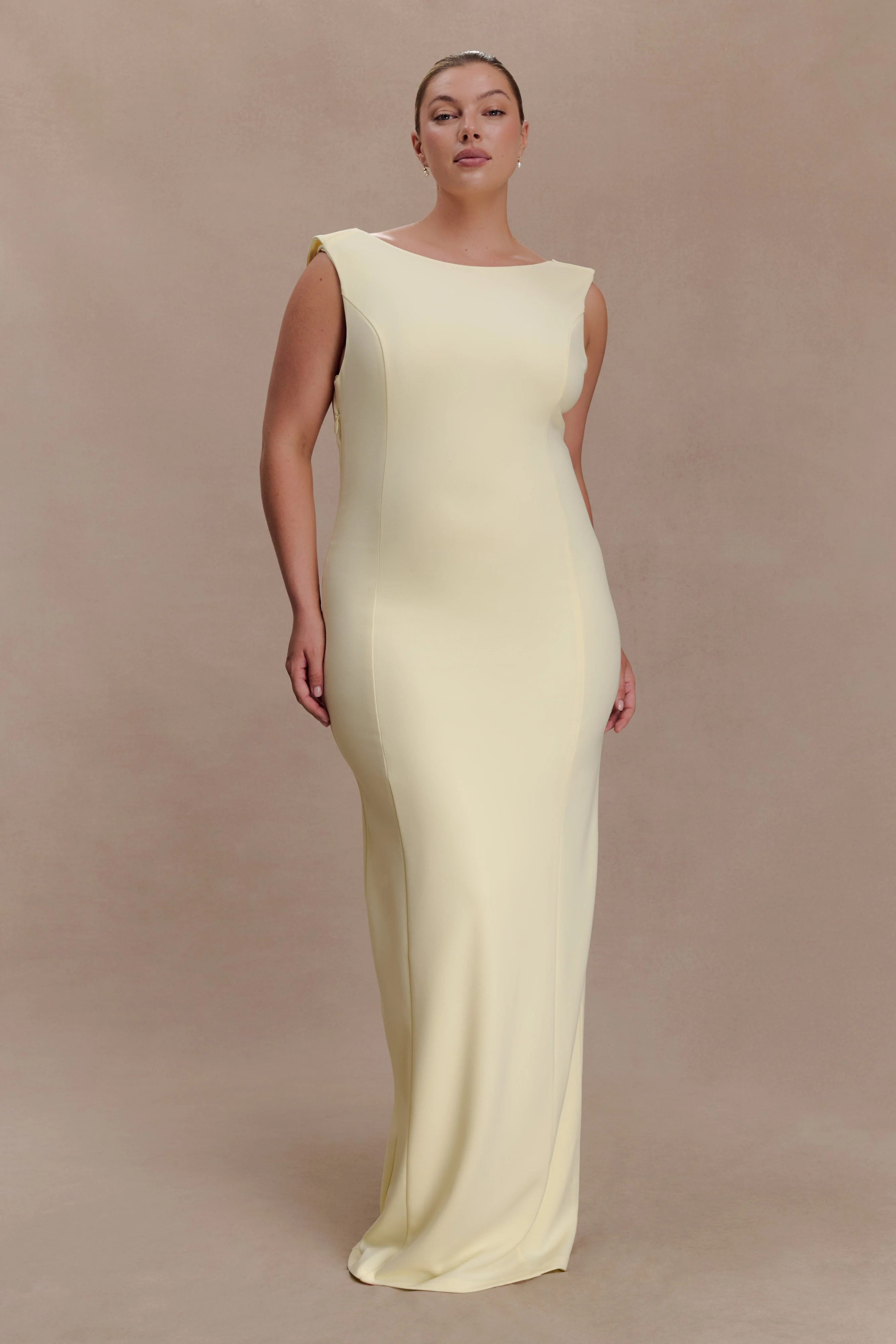 Galilea Crepe Draped Maxi Dress - Lemon - Image 8