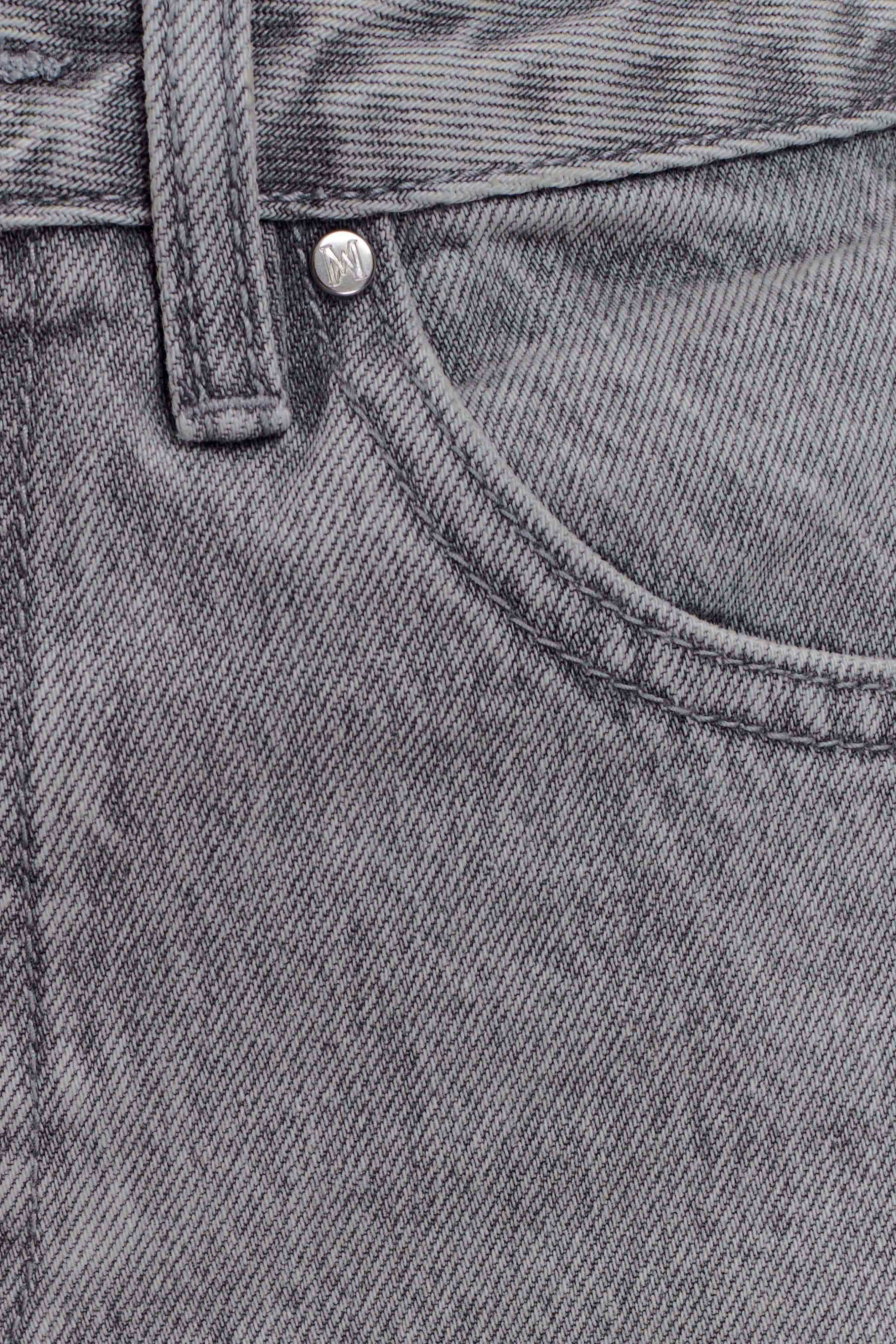 Georgette Mid Rise Paneled Denim Jeans - Grey - Image 10