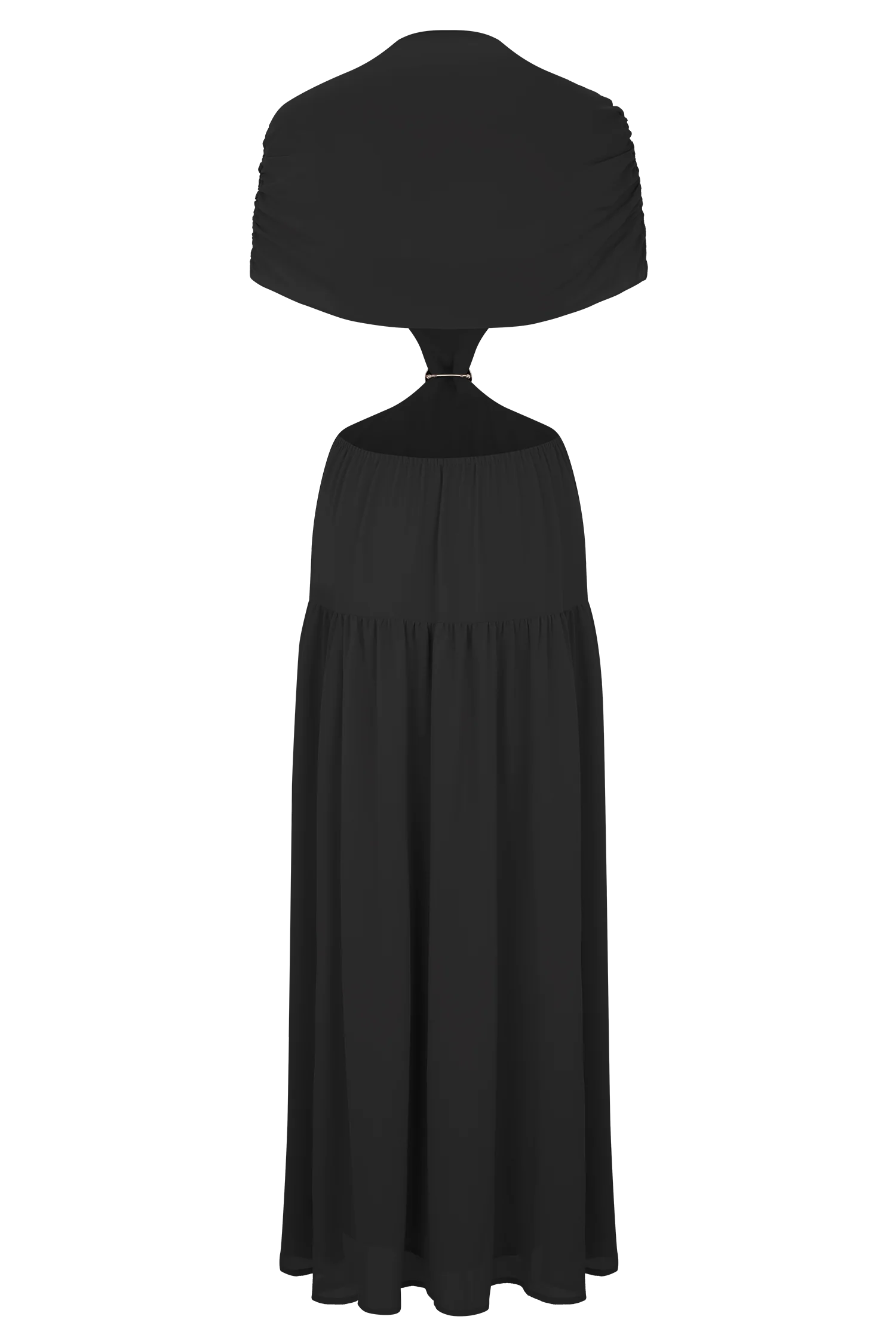 Georgina Chiffon Midi Dress - Black - Image 10