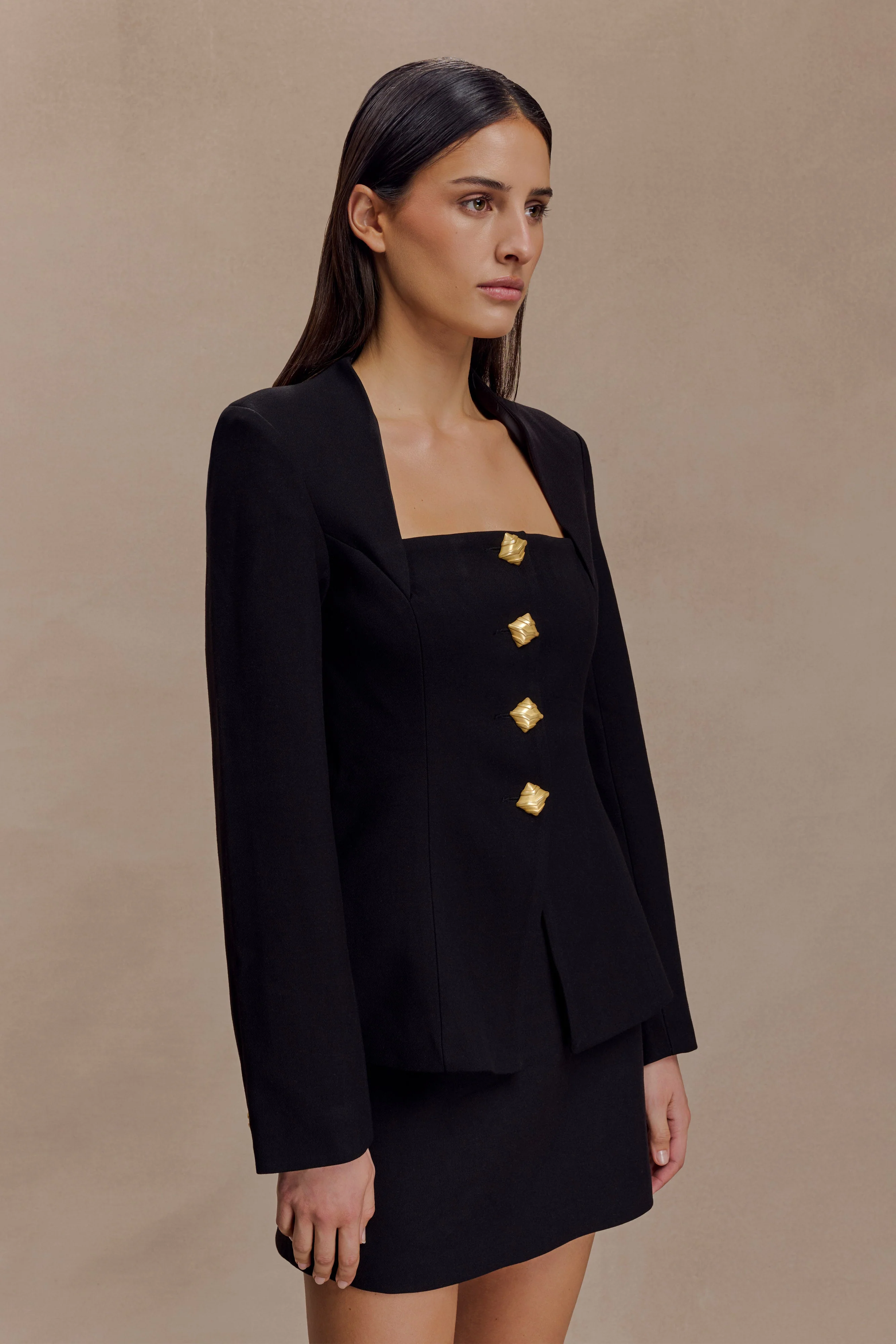 Gina Suiting Mini Skirt - Black - Image 4