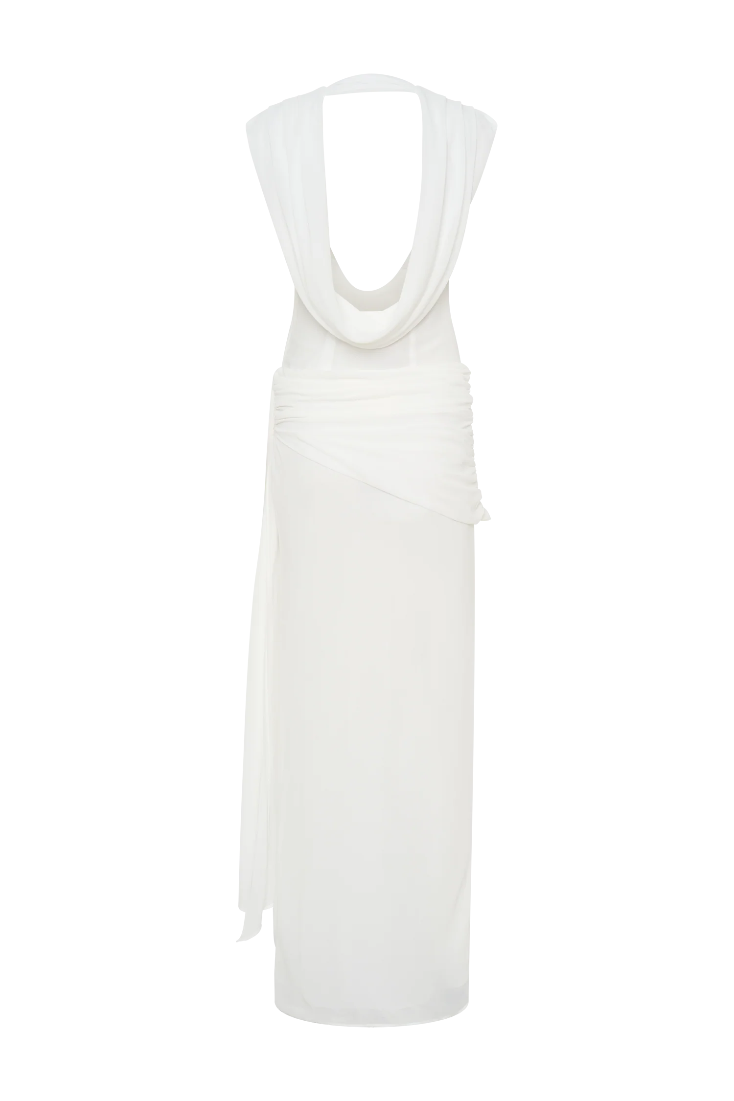 Giulia Chiffon Draped Maxi Dress - White - Image 7