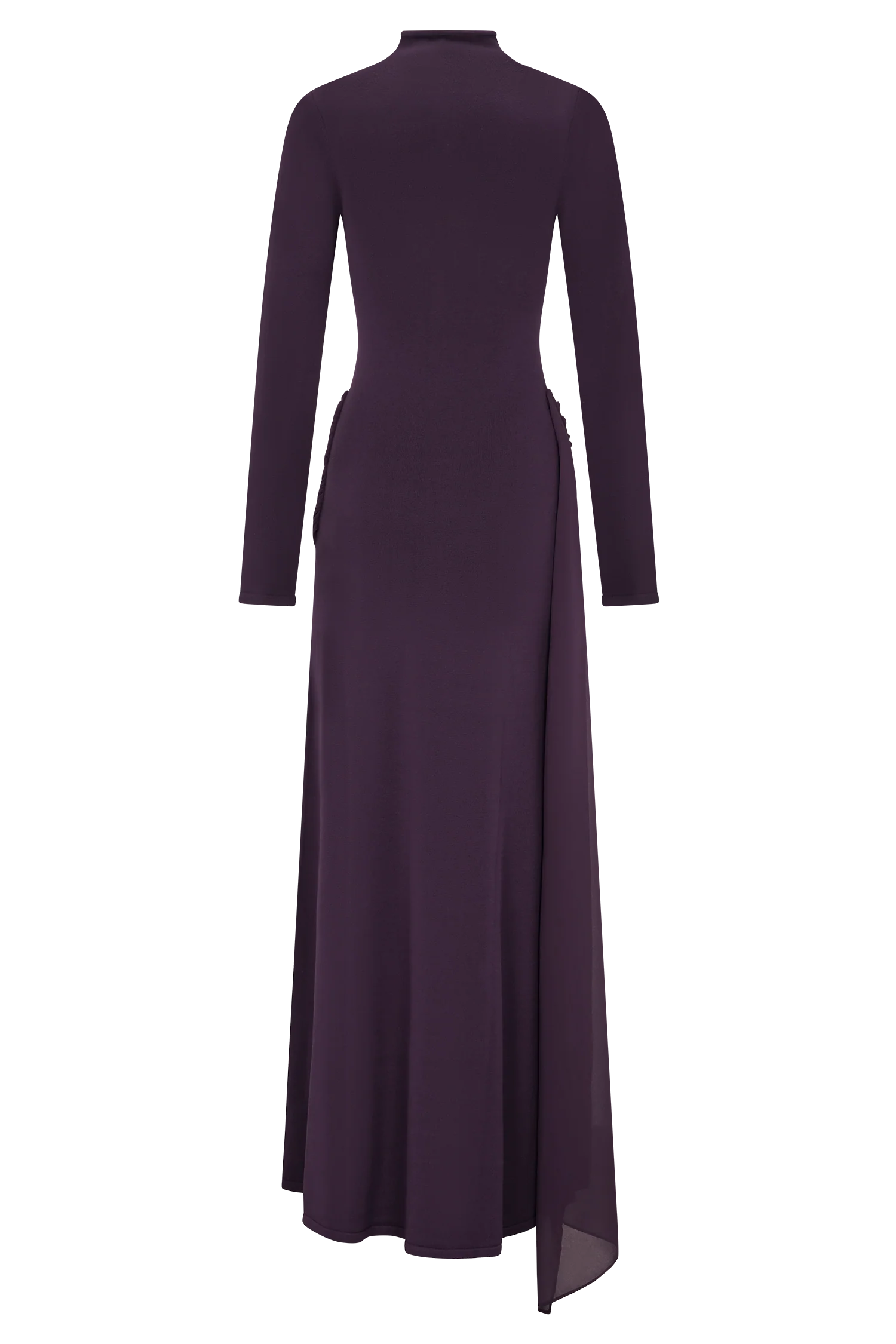 Grayson Knit Chiffon Maxi Dress - Plum - Image 8