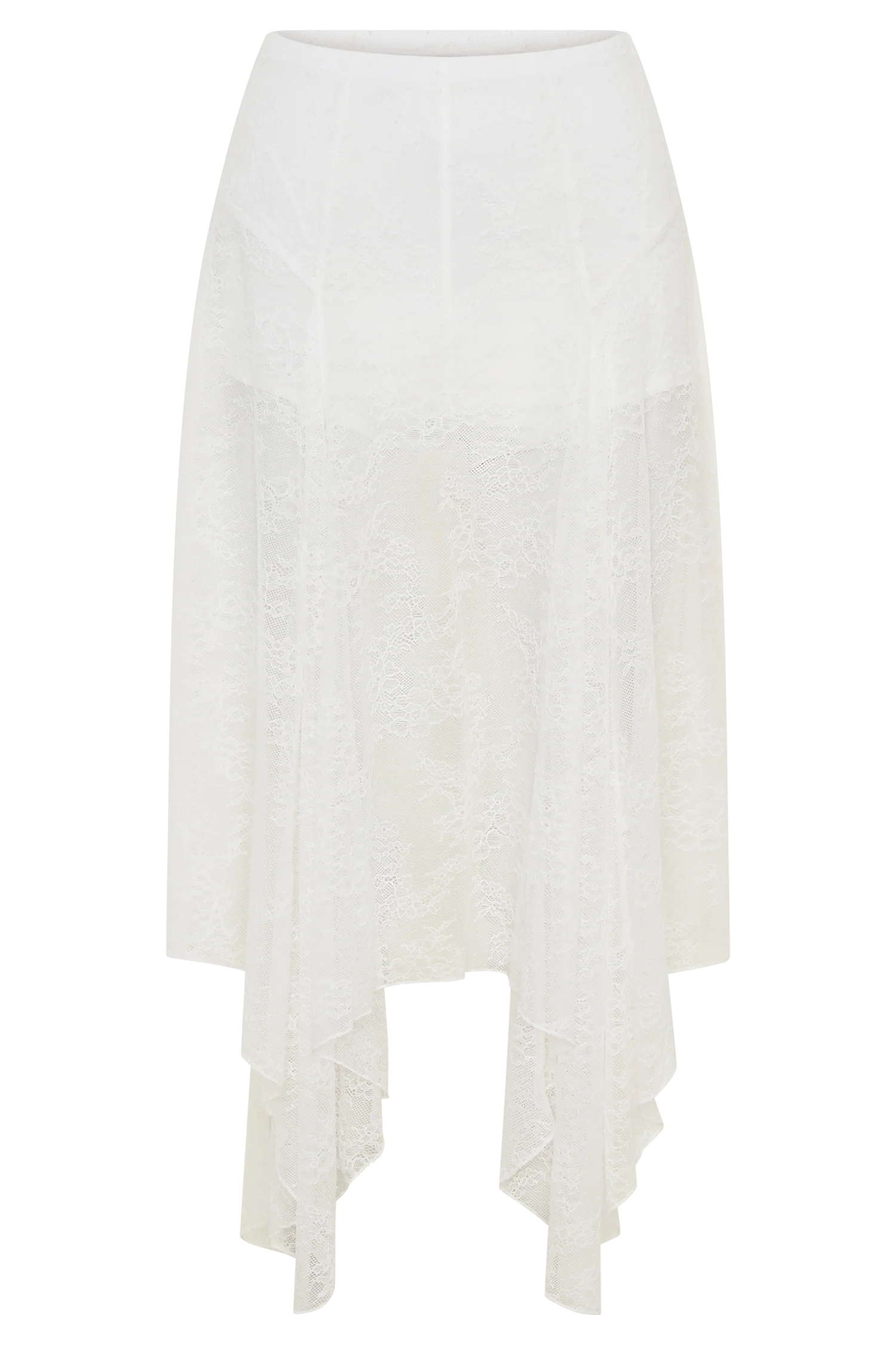 Haime Lace Hankie Midi Skirt - Ivory - Image 9