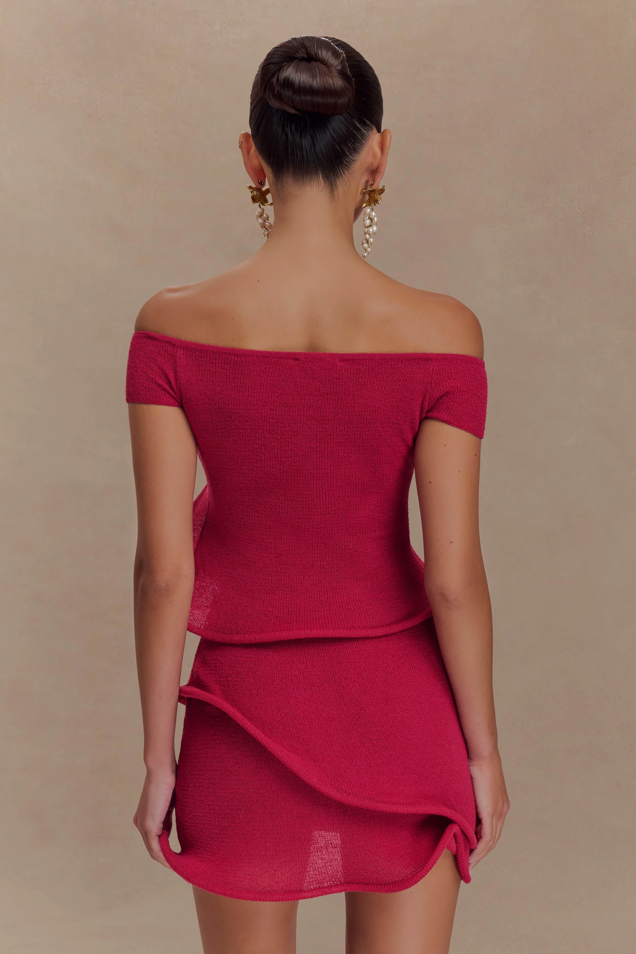 Haisley Knit Mini Skirt - Raspberry - Image 6