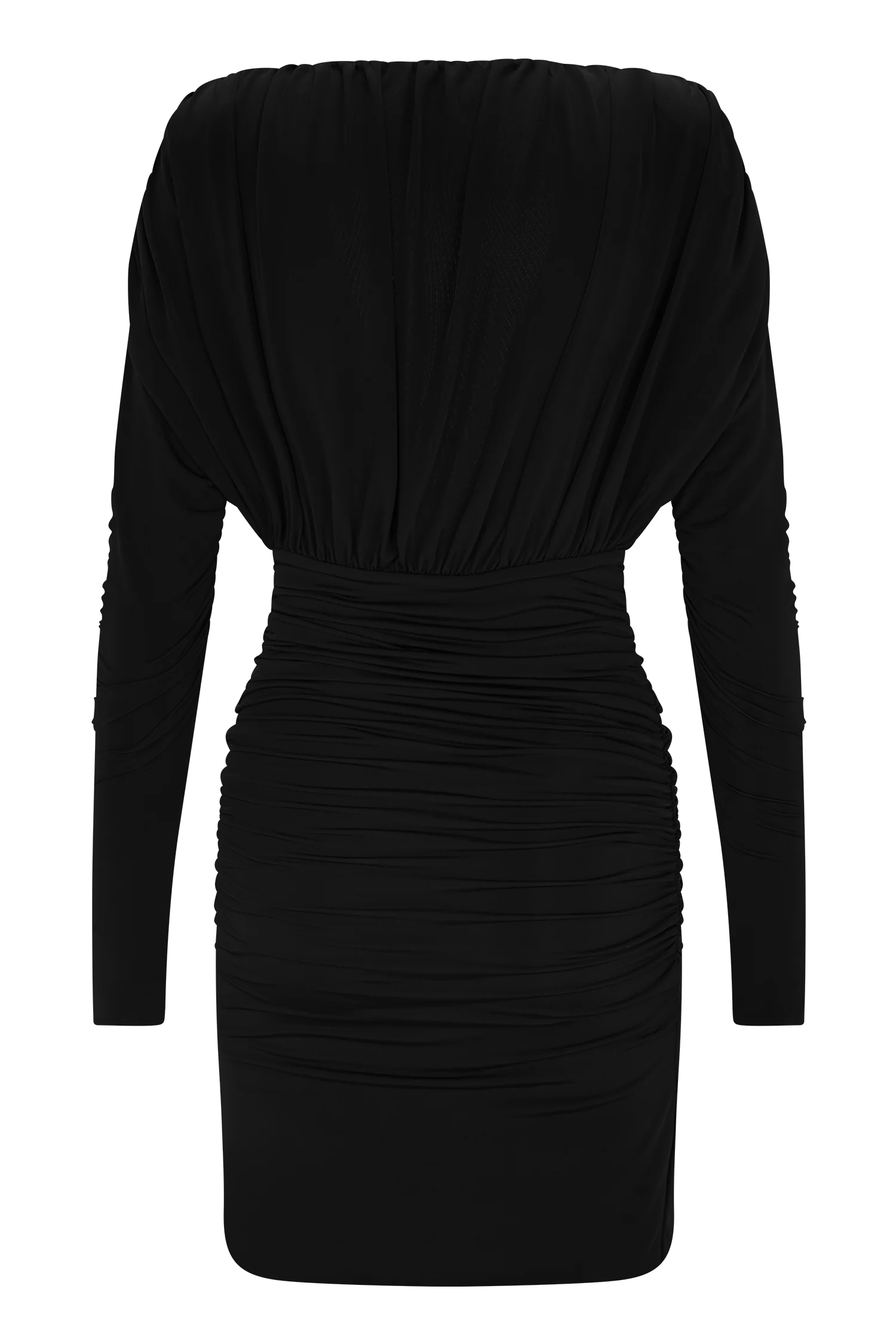 Hayden Long Sleeve Plunge Mini Dress - Black - Image 9