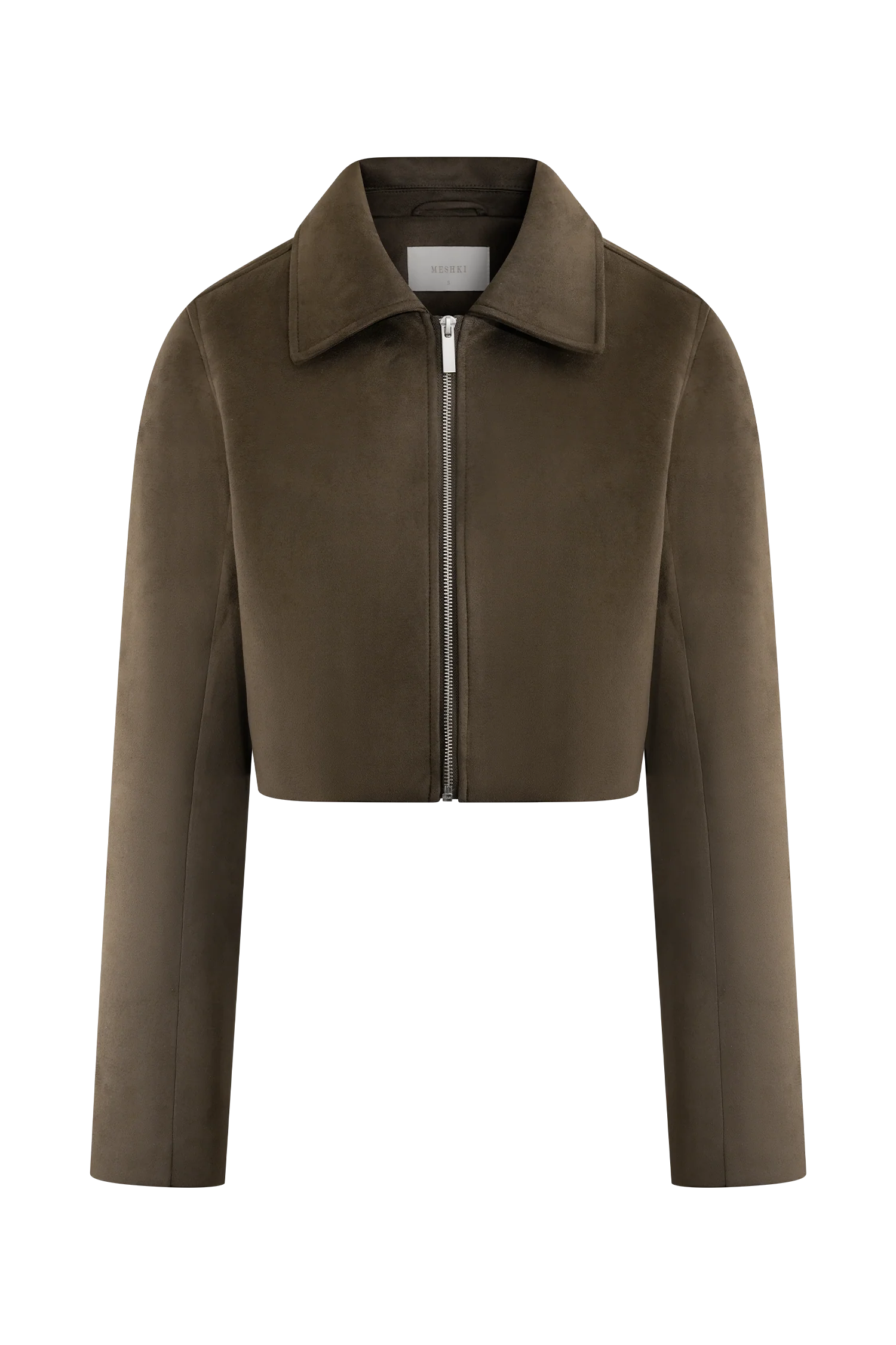 Hayes Faux Suede Collared Jacket - Chocolate - Image 15