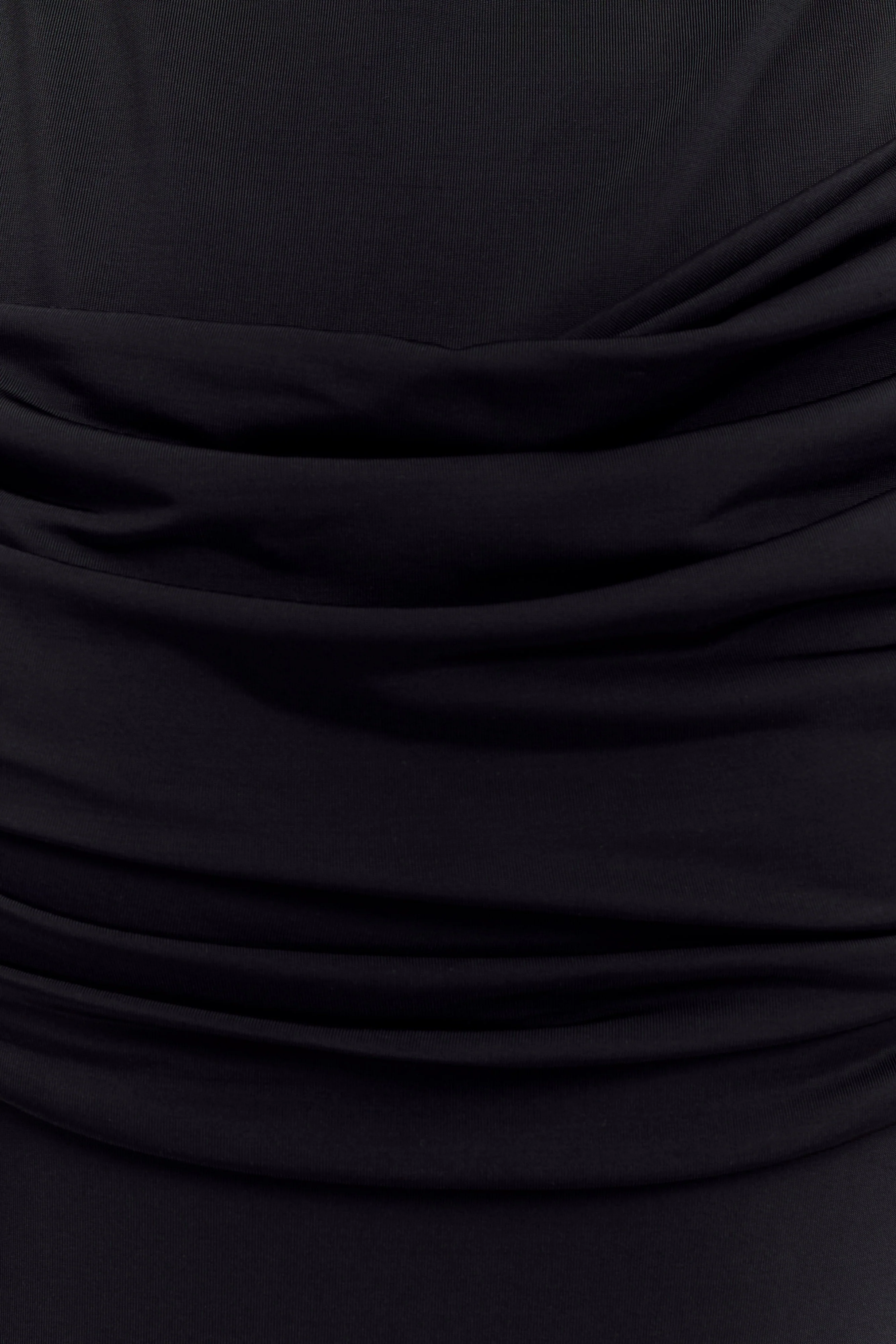 Henley Slinky Drape Maxi Dress - Black - Image 6