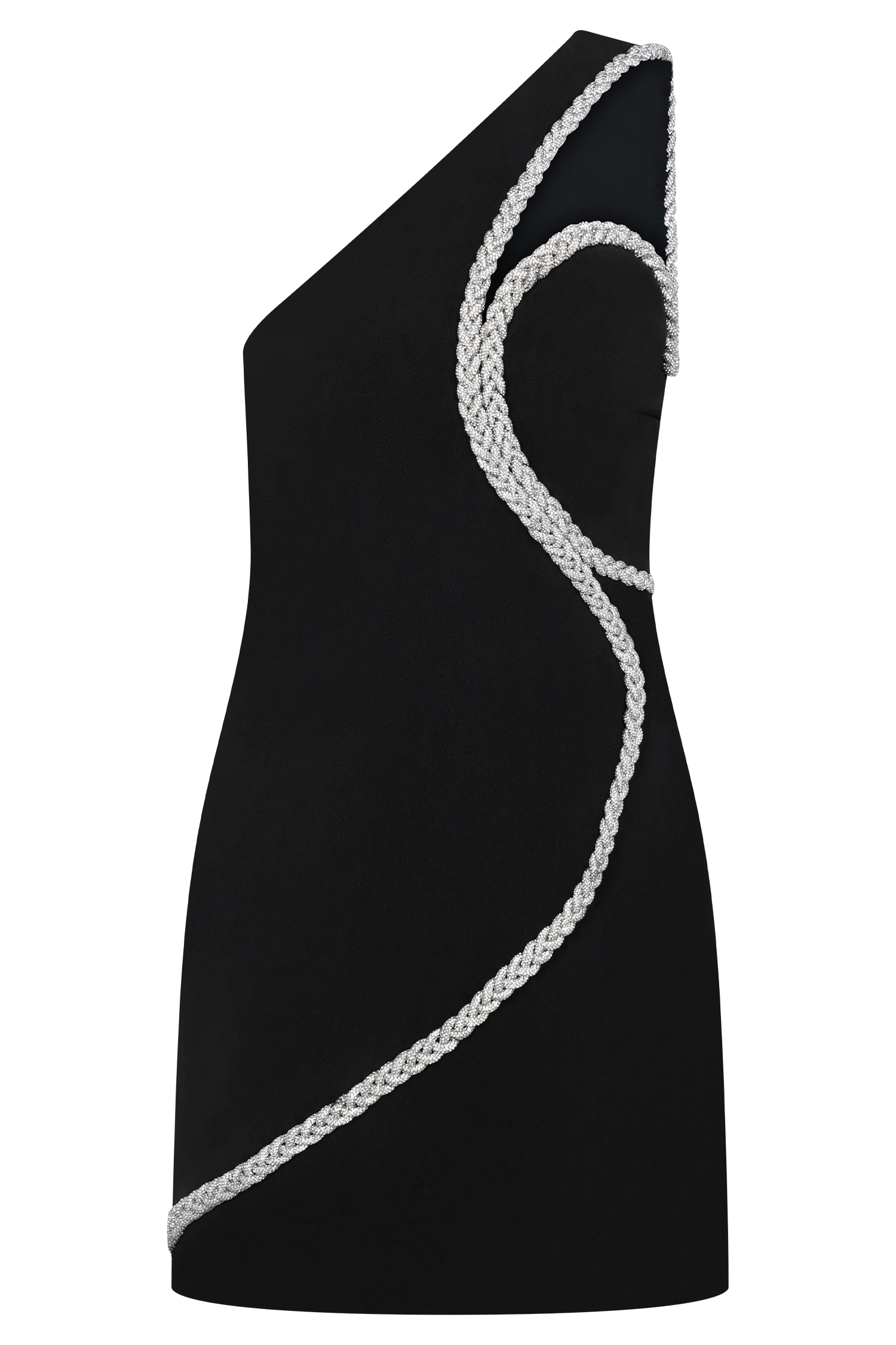 Eleonora Diamante Trim Mini Dress - Black - Image 11