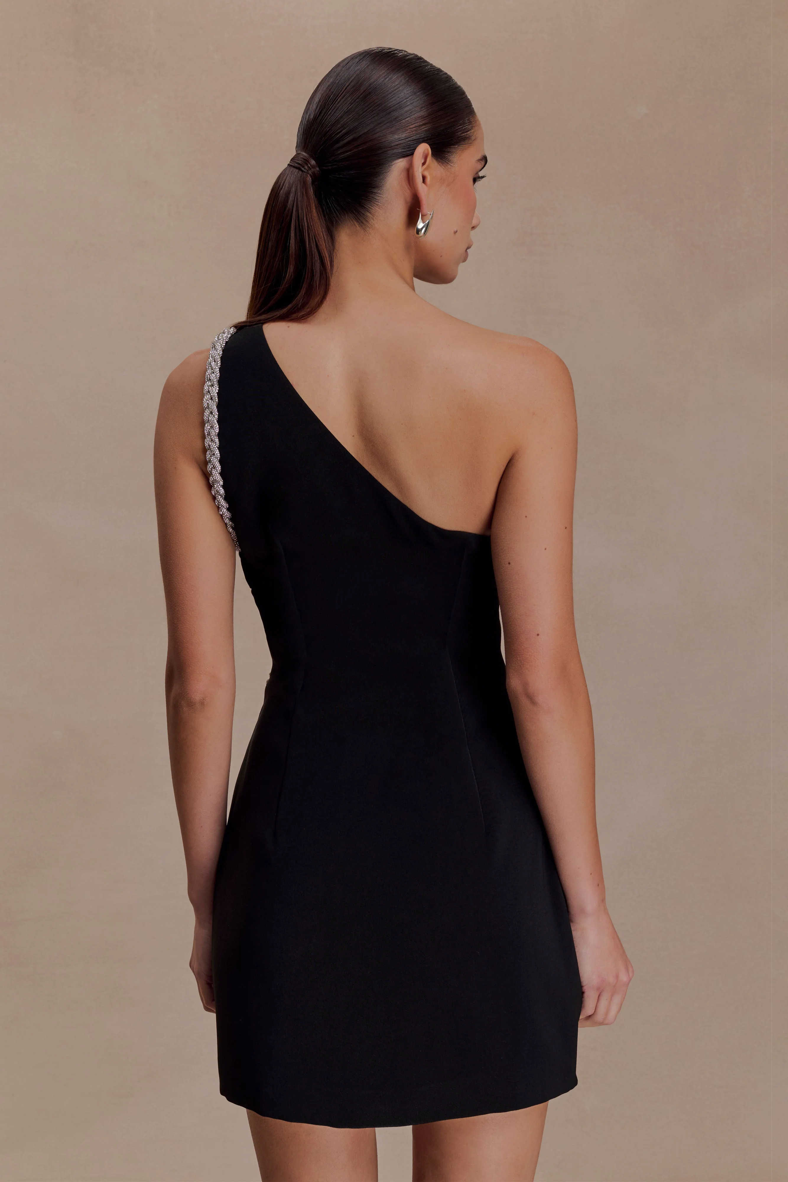 Eleonora Diamante Trim Mini Dress - Black - Image 5