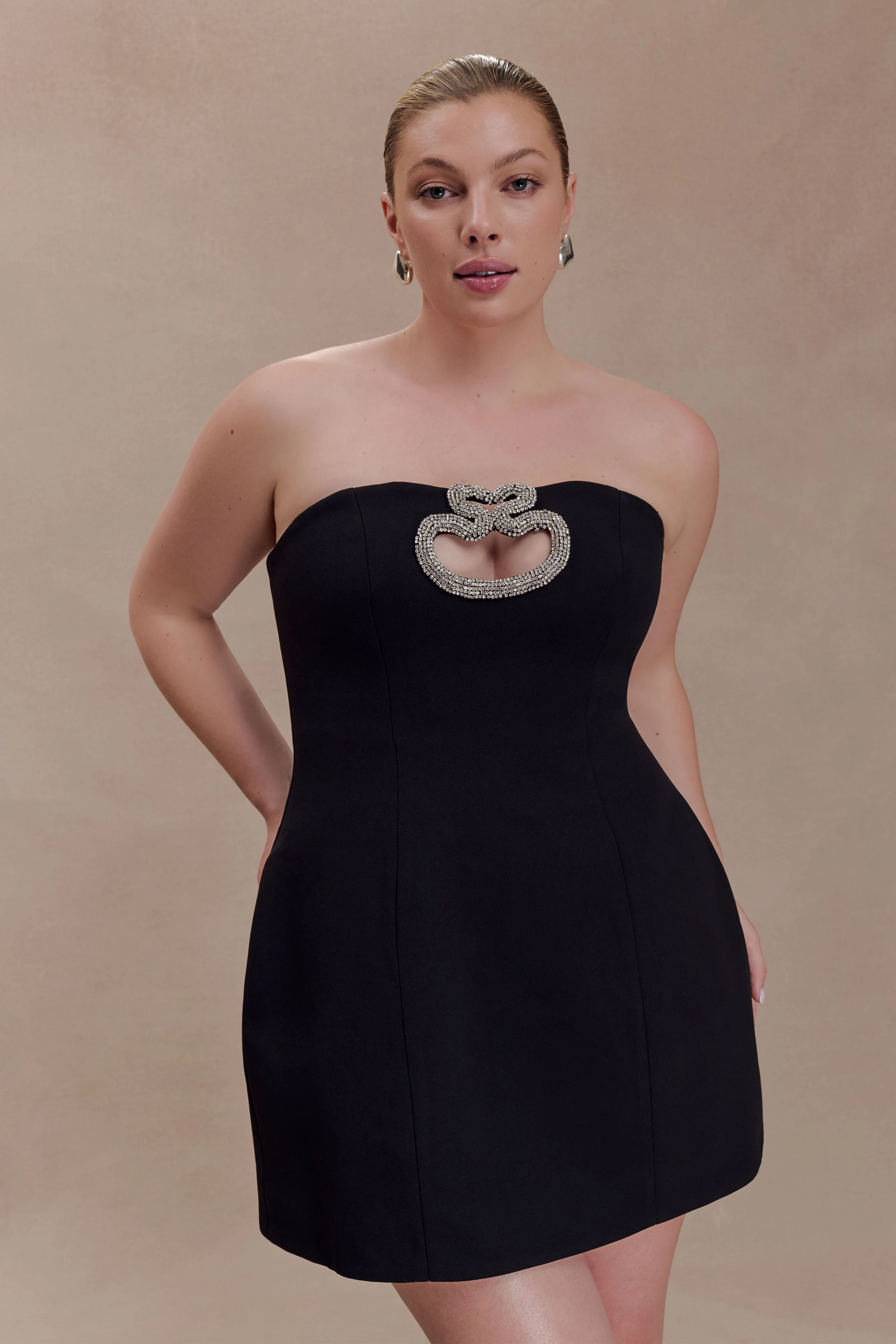 Hilda Embellished Strapless Mini Dress - Black - Image 7