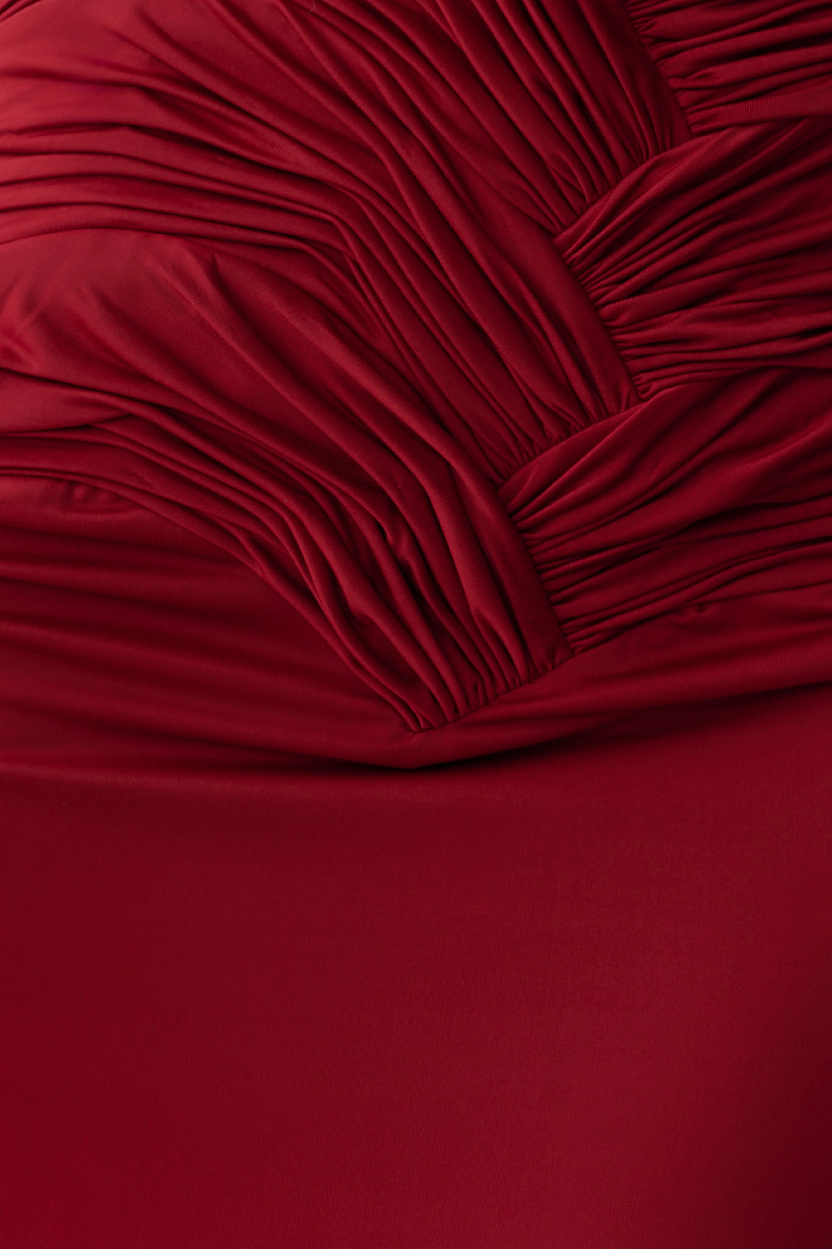 Hoai Gathered Slinky Halter Maxi Dress - Deep Red - Image 11