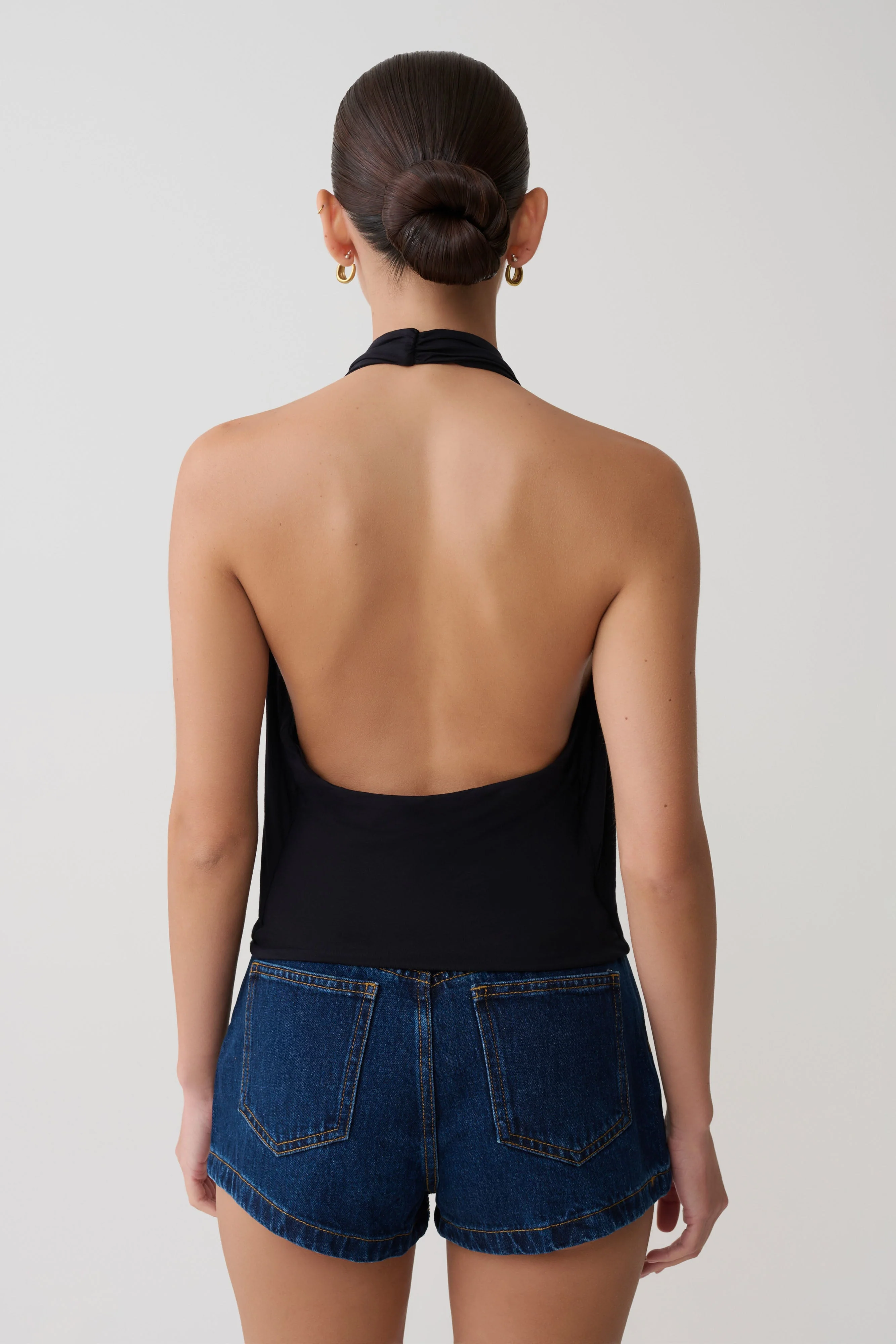 Huyen Cowl Front Modal Top - Black - Image 4