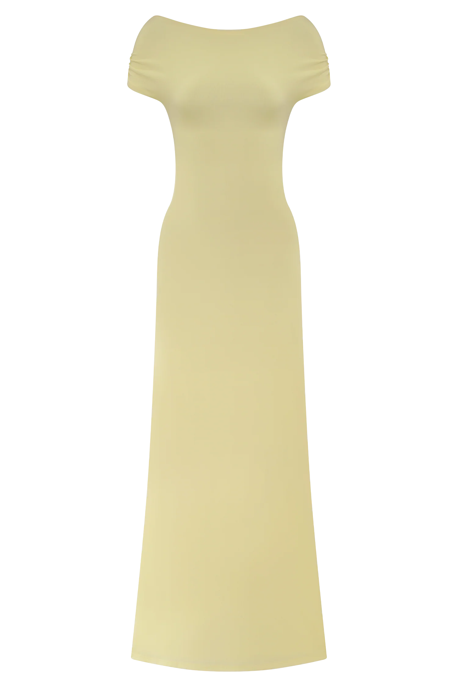 Imogen Off Shoulder Slinky Maxi Dress - Lemon - Image 7