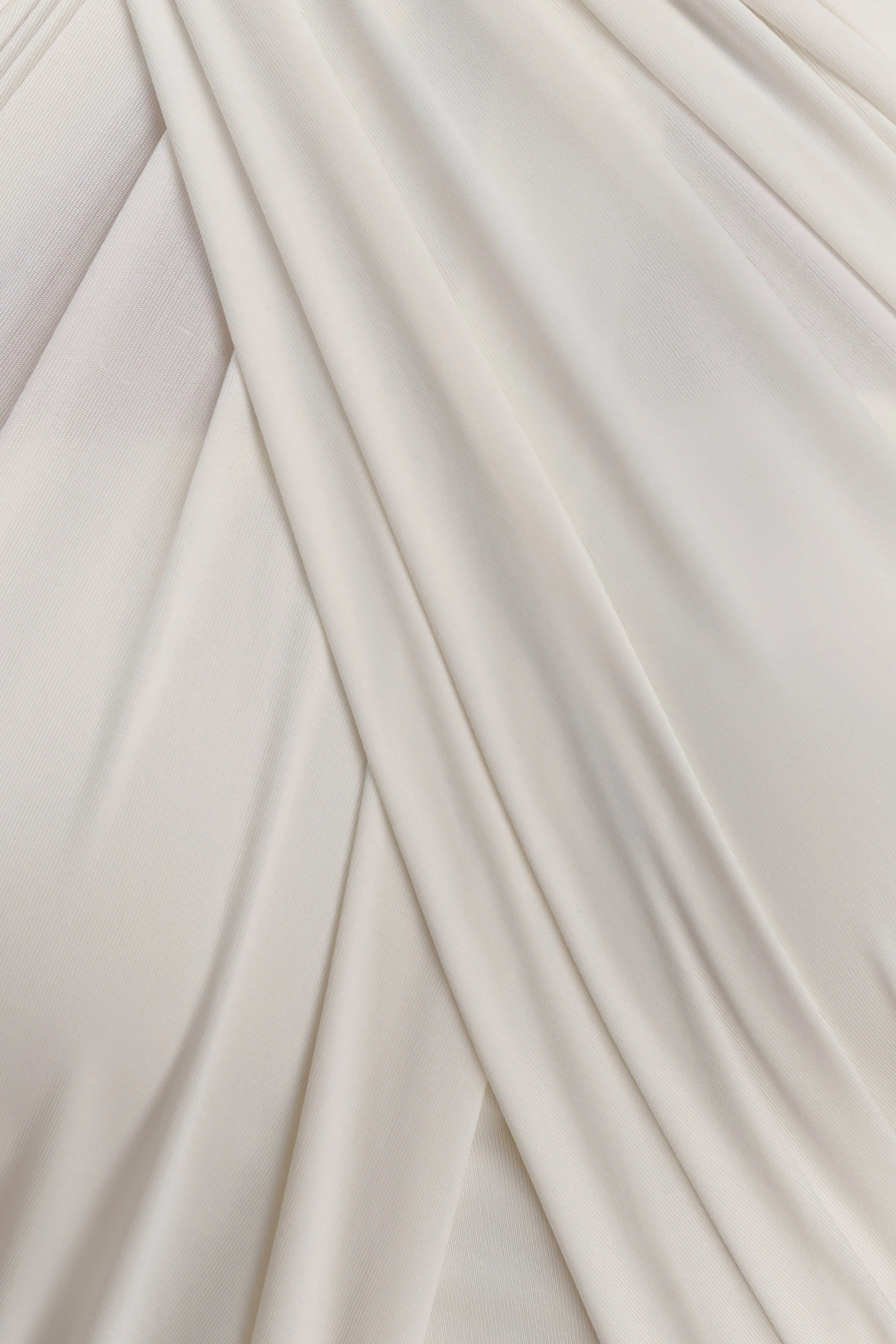Indira Gathered Slinky Halter Maxi Dress - Ivory - Image 6