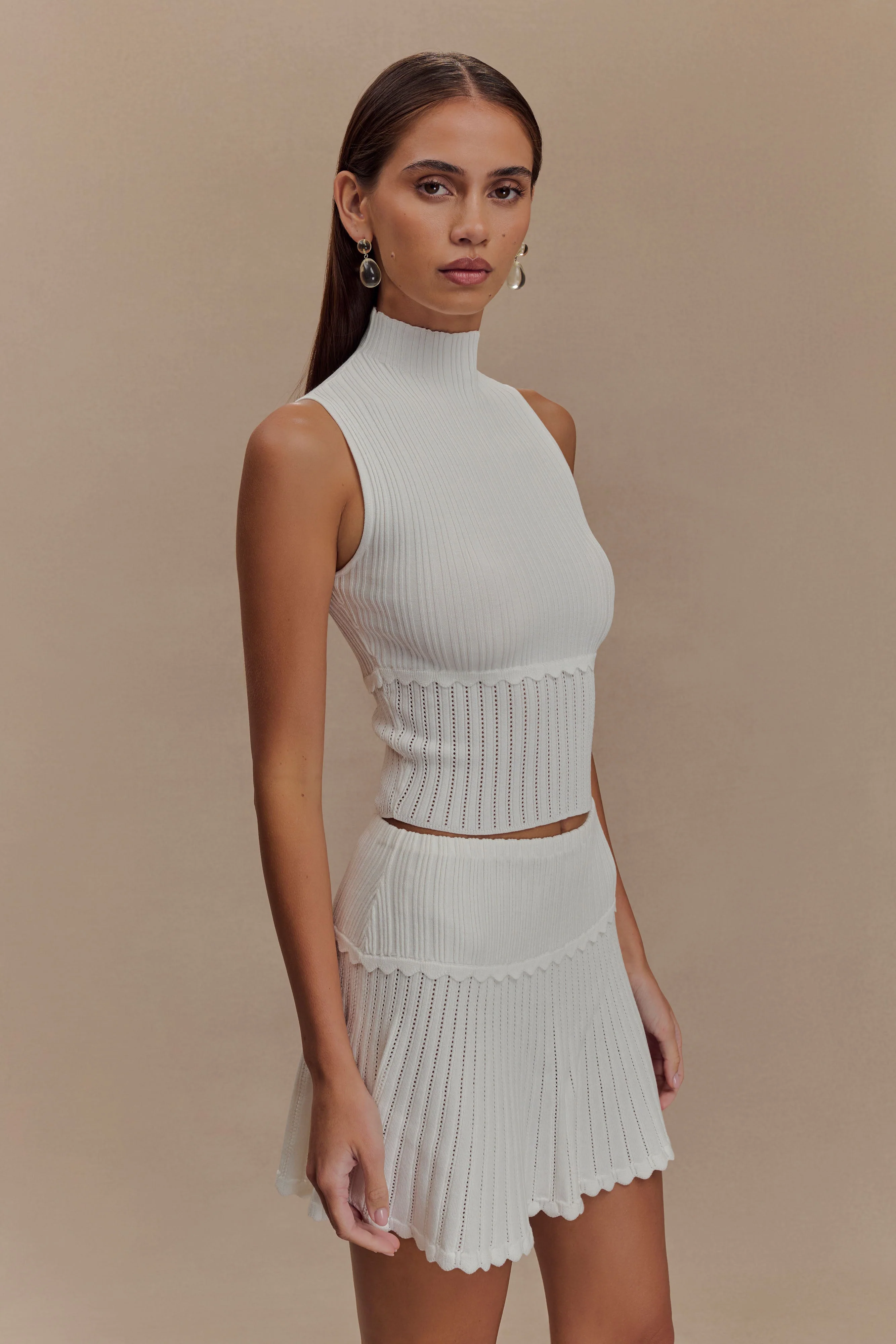 Indy Pointelle Knit Top - Ivory - Image 3