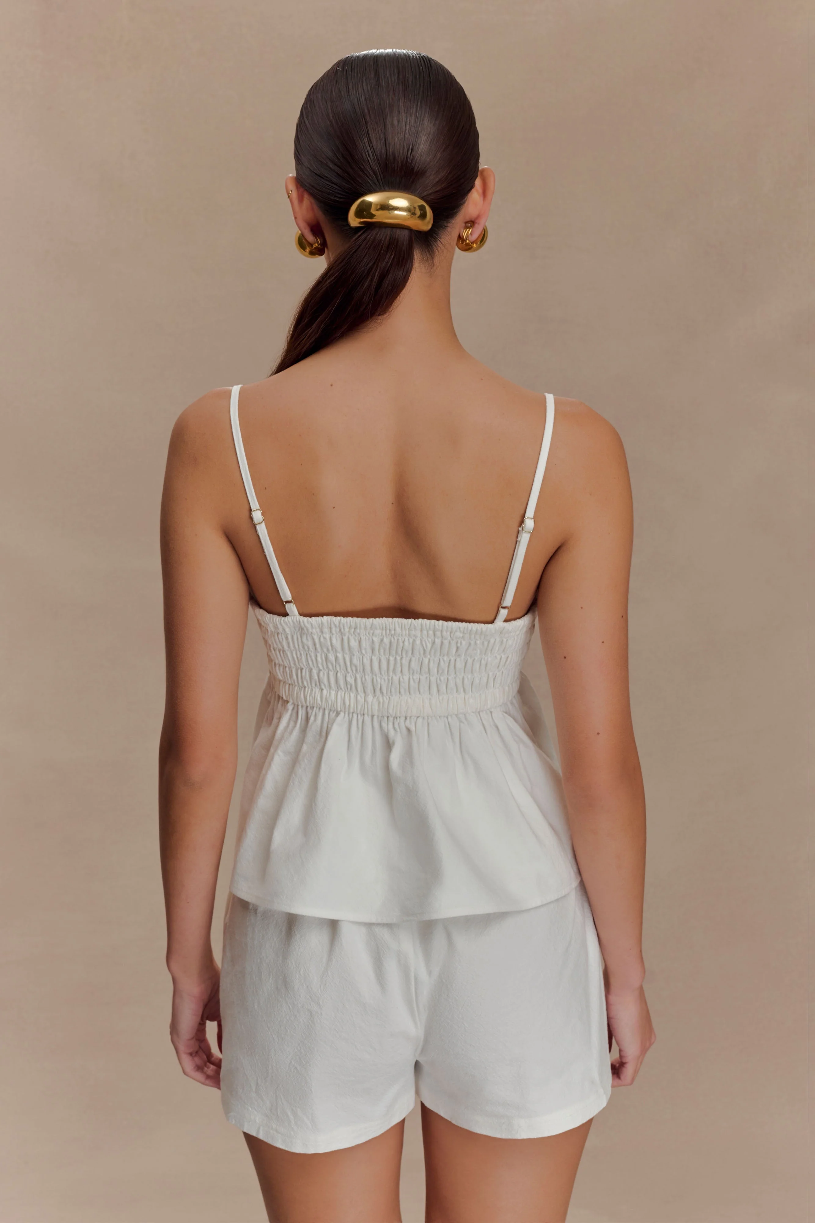 Janayia Cotton Beaded Top - White - Image 2