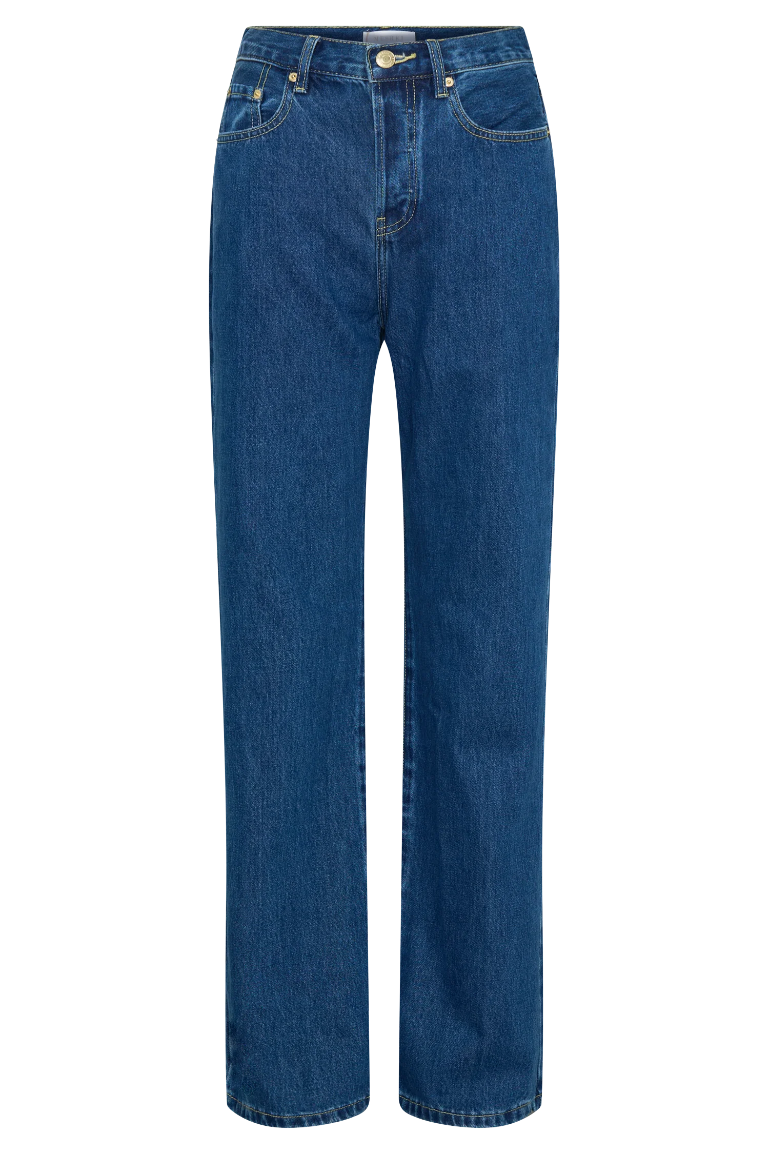 Janine High Waisted Straight Leg Jeans - Dark Blue - Image 11