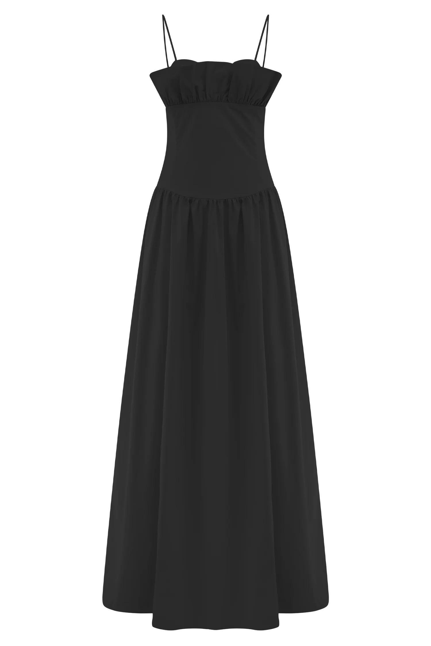 Janis Cotton Frill Maxi Dress - Black - Image 8