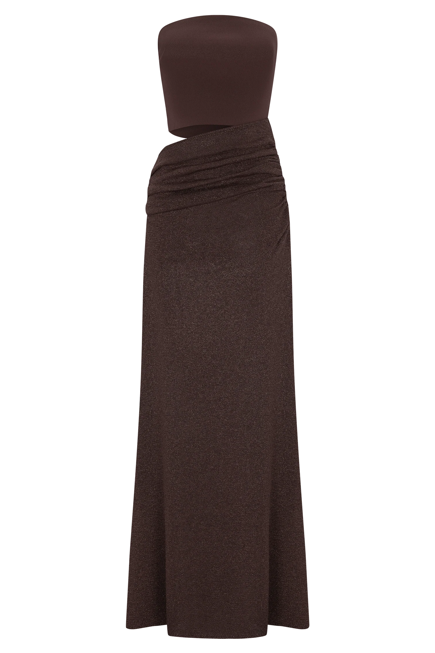 Jasiel Strapless Knit Maxi Dress - Chocolate - Image 11