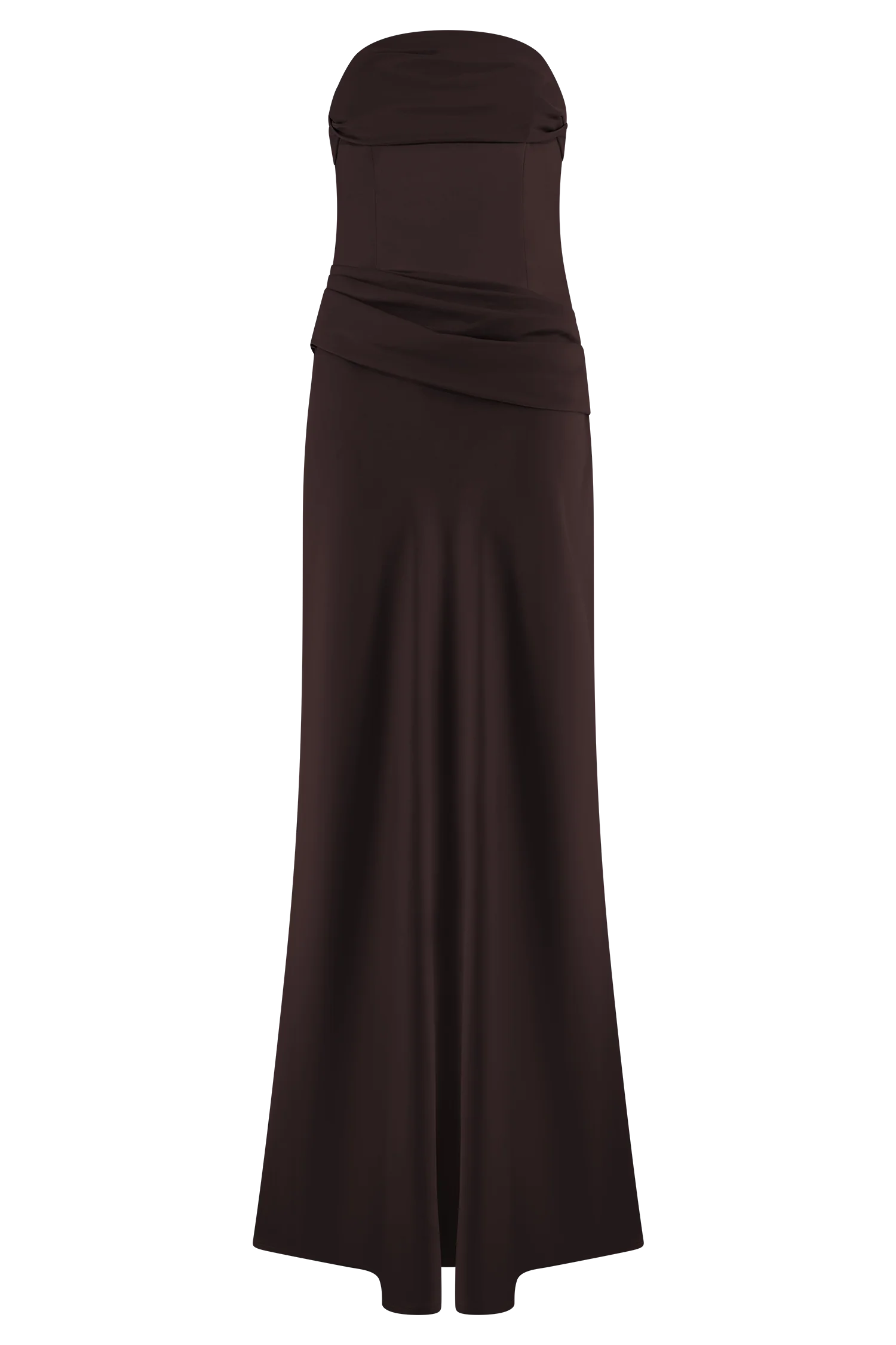 Jasmine Strapless Satin Maxi Dress - Dark Chocolate - Image 15