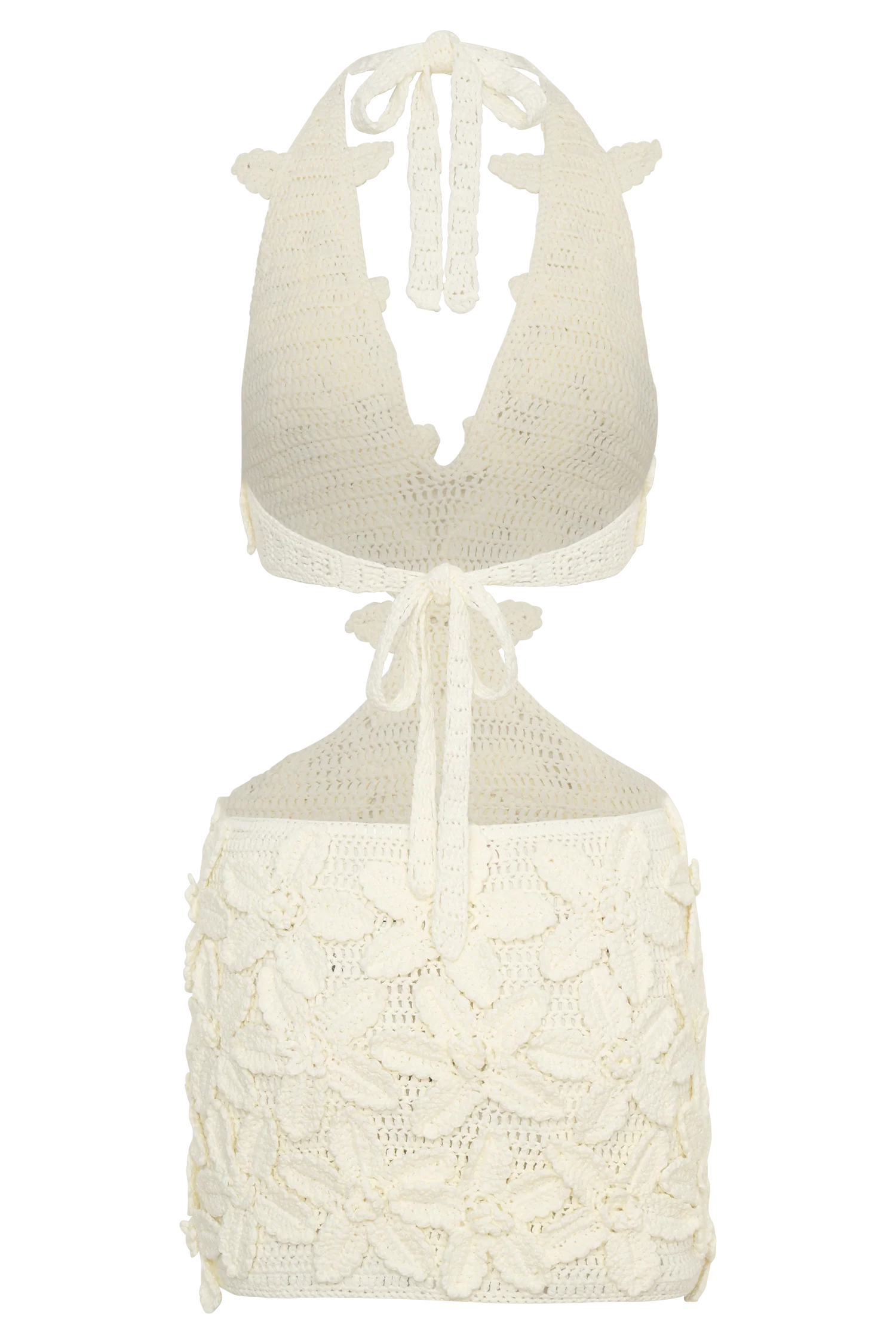Jaylene Floral Crochet Mini Dress - White - Image 8