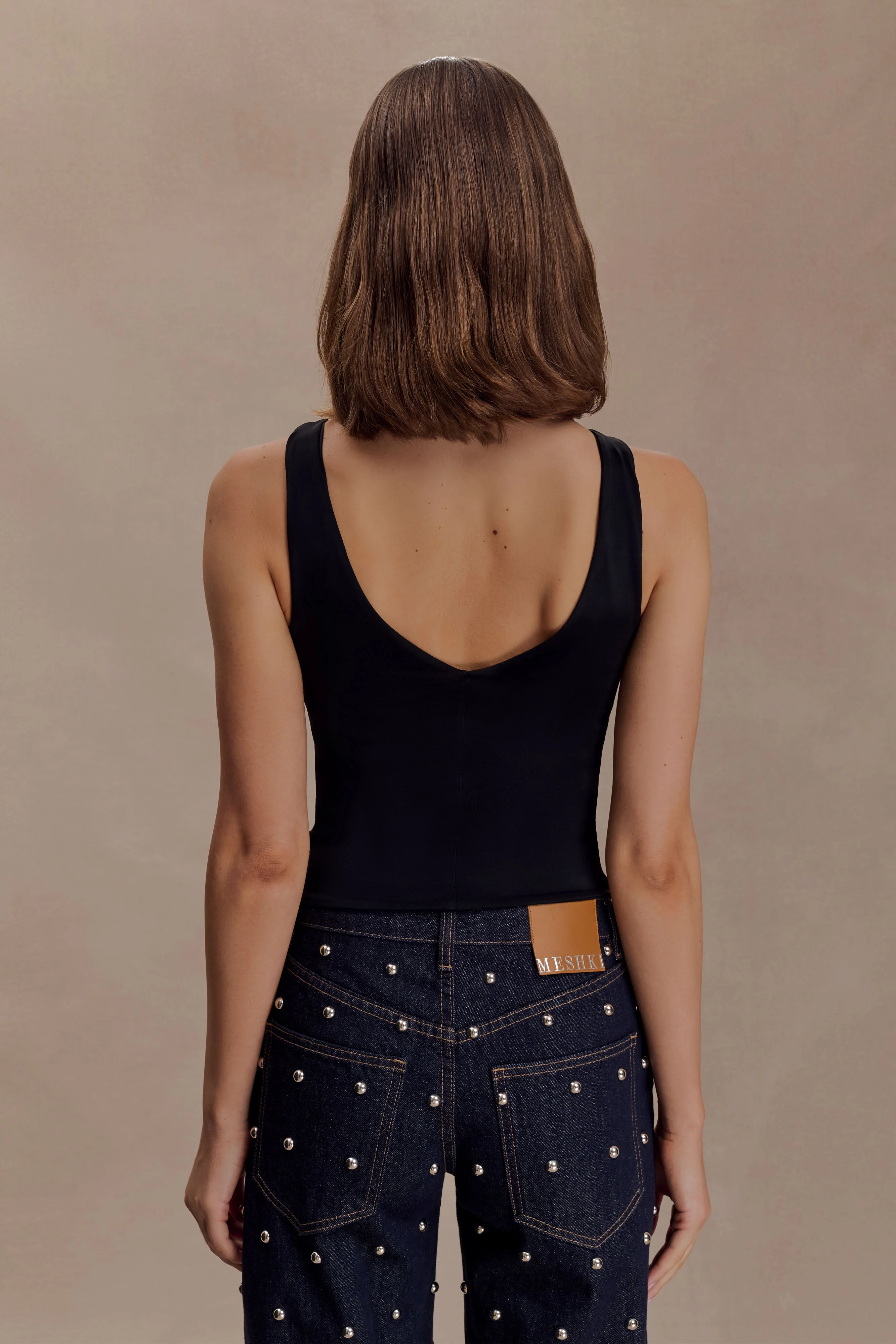 Spencer Slinky Top with Hardware - Black - Image 2