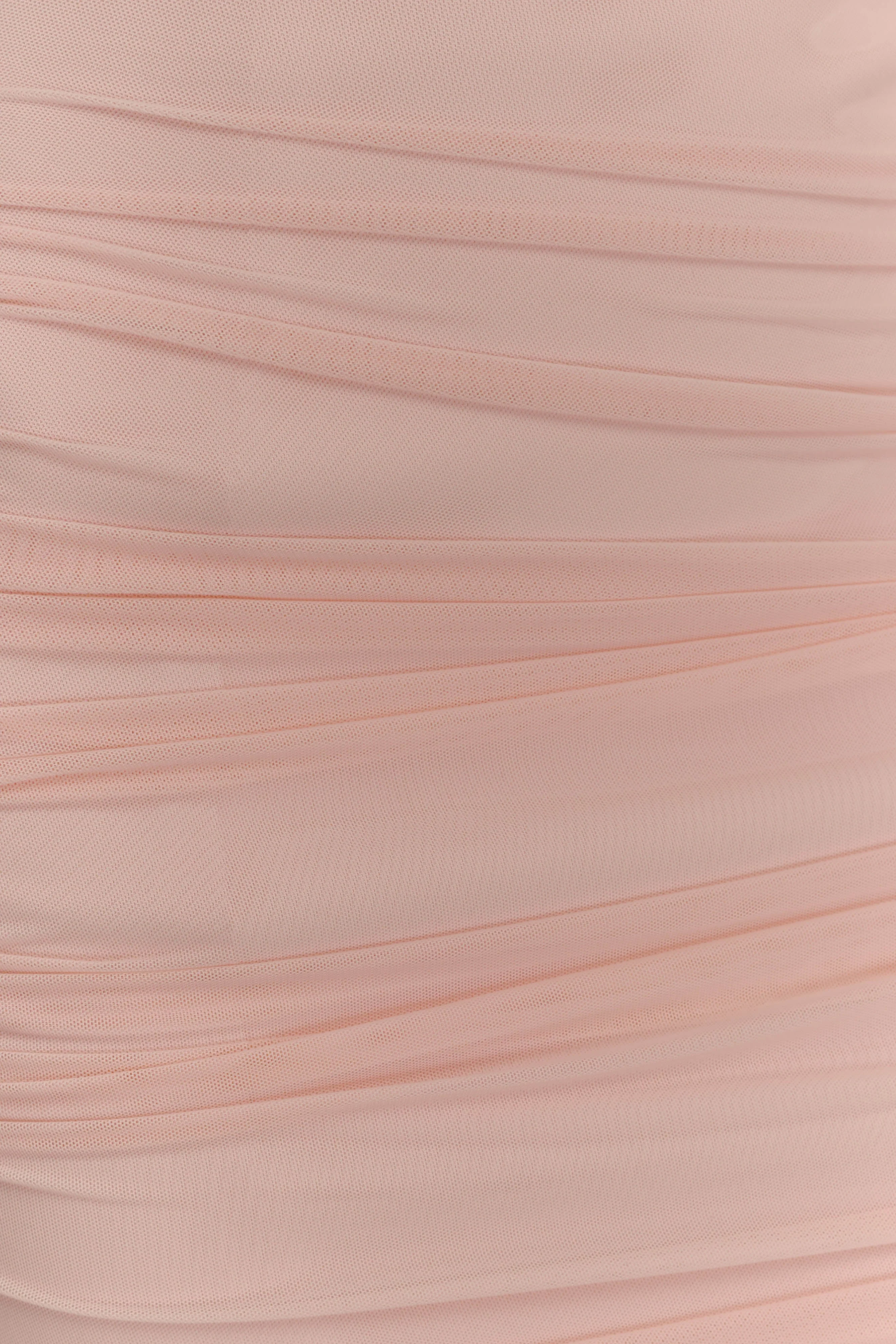 Jianna Strapless Mesh Mini Dress - Powder Pink - Image 5