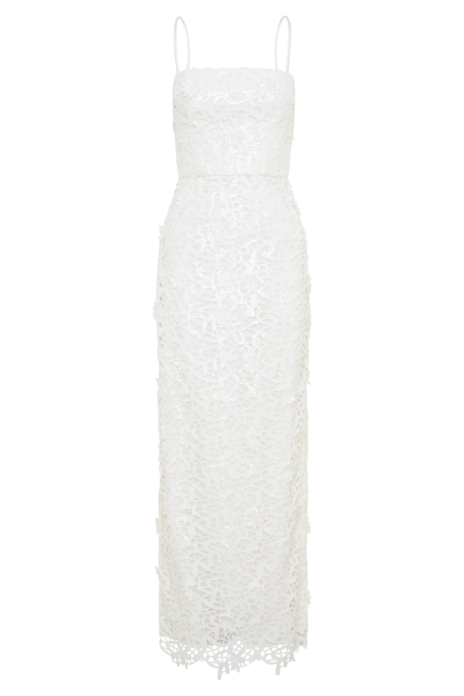 Josefa Sequin Lace Maxi Dress - White - Image 8