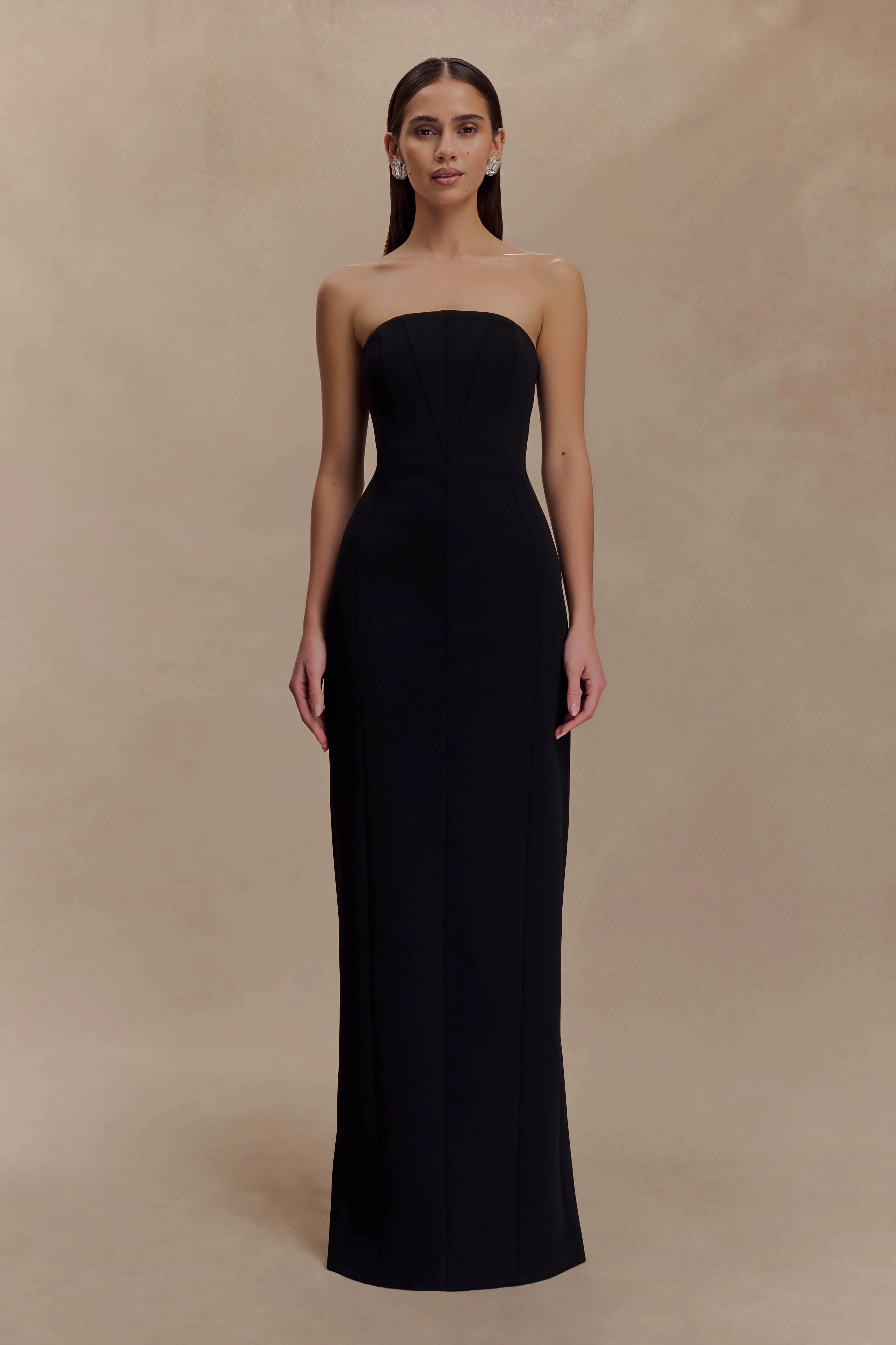 Kalila Strapless Crepe Maxi Dress - Black - Image 7