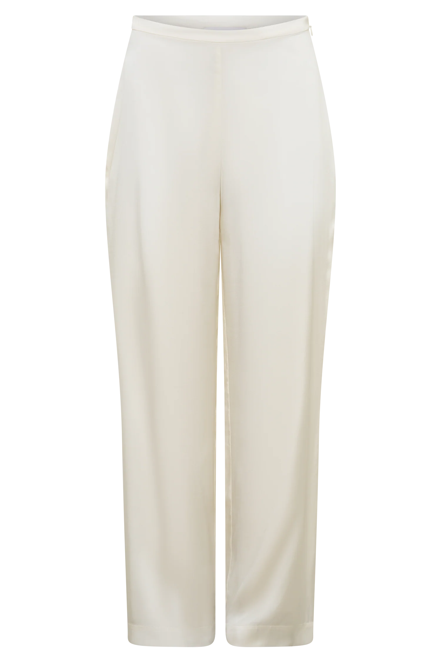 Kayla Silk Blend Straight Leg Pants - Ivory - Image 10
