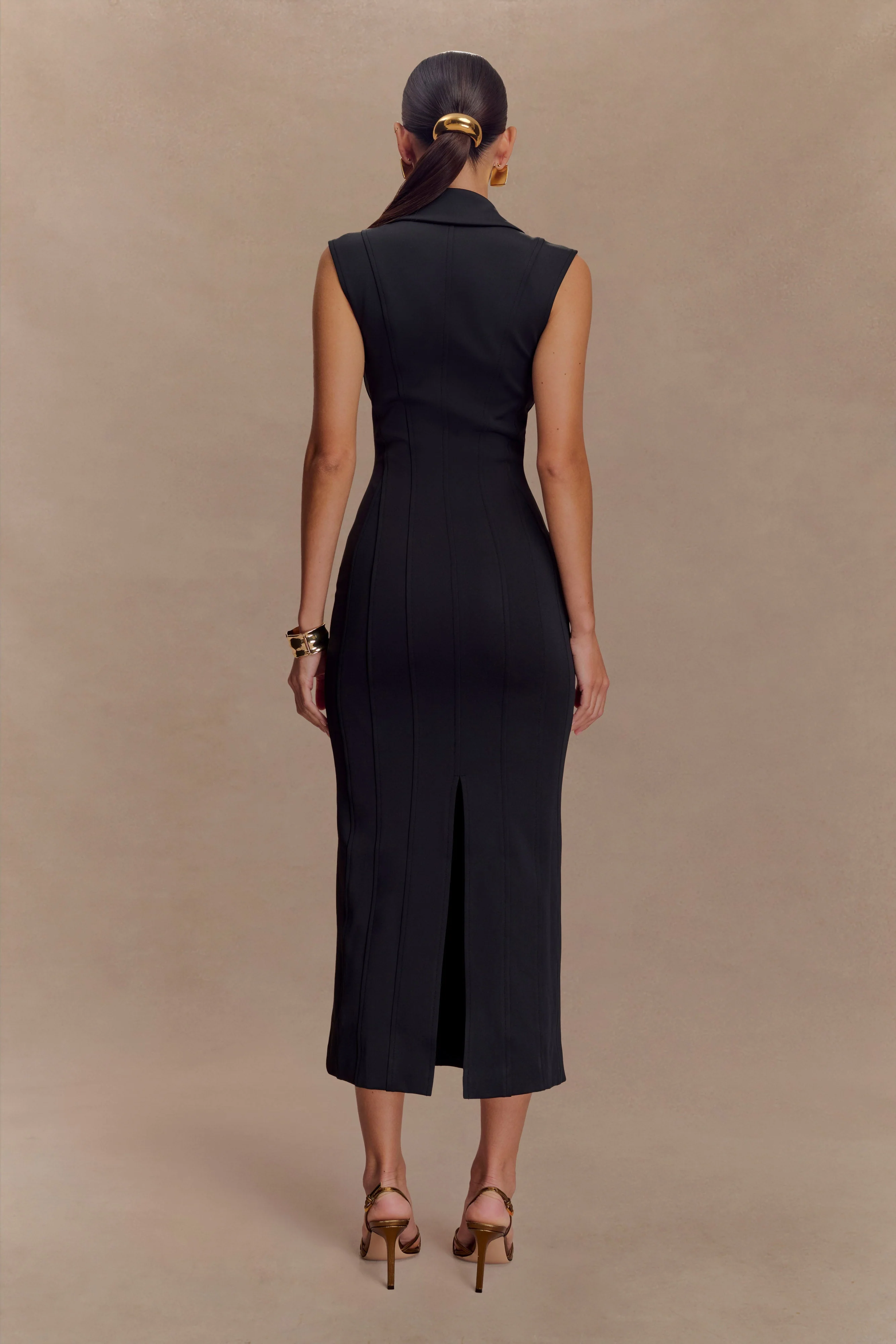 Keagan Sleeveless Midi Dress - Black - Image 2