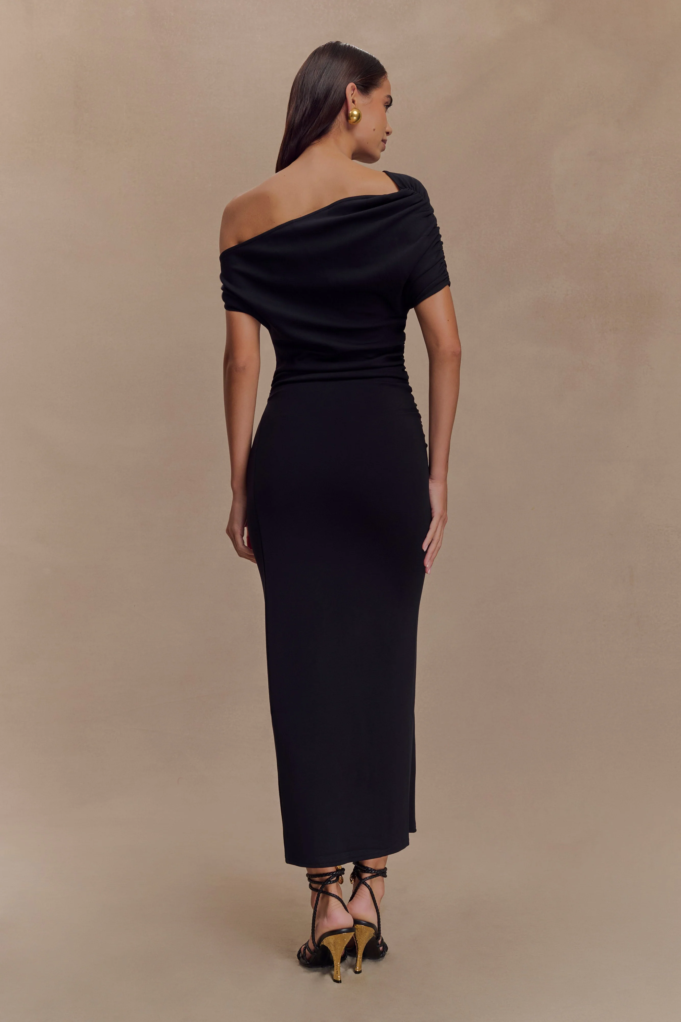 Kendra Scuba Jersey Midi Dress With Hardware - Black - Image 2