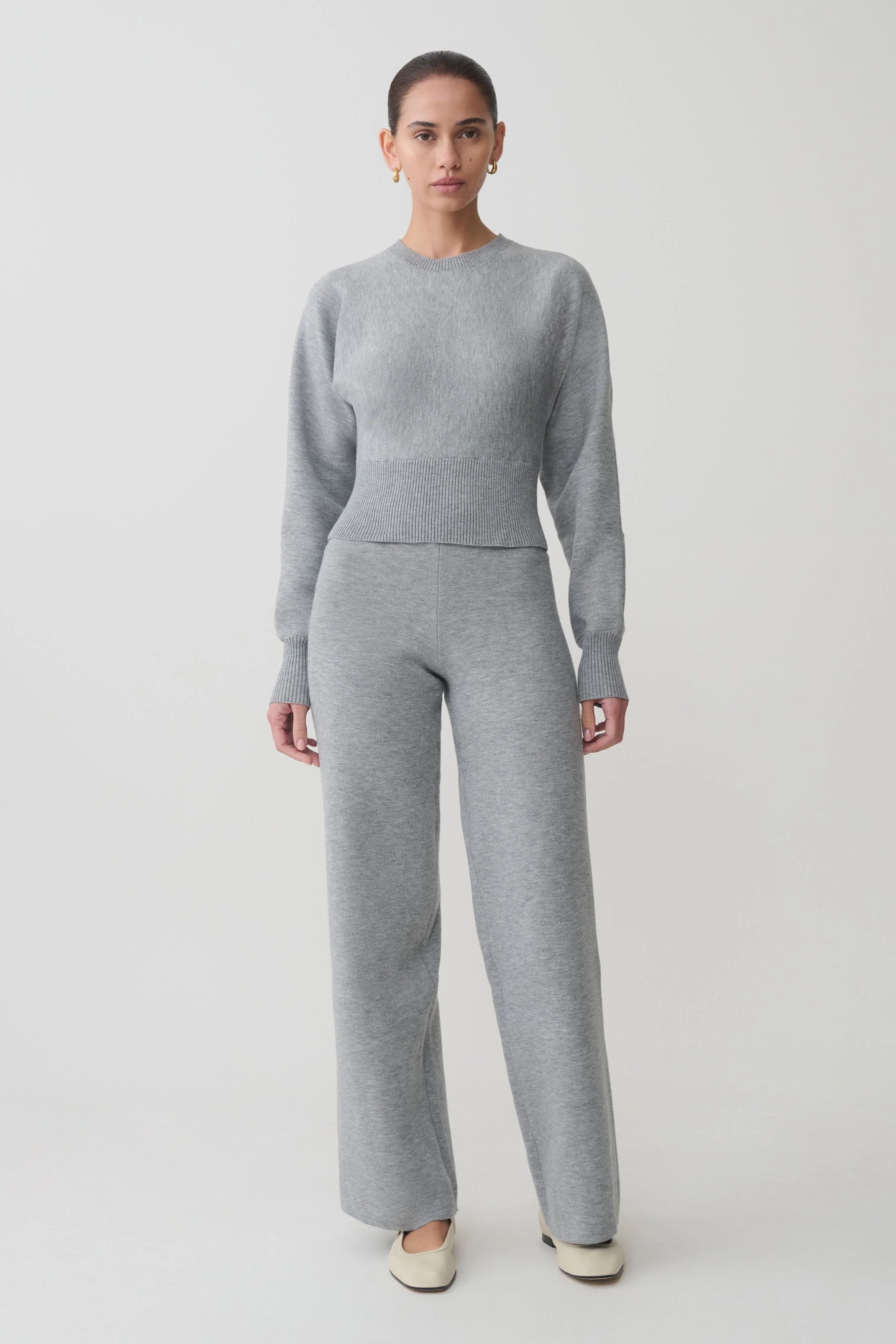 Kerrymae Straight Leg Knit Pants - Grey Marle - Image 4