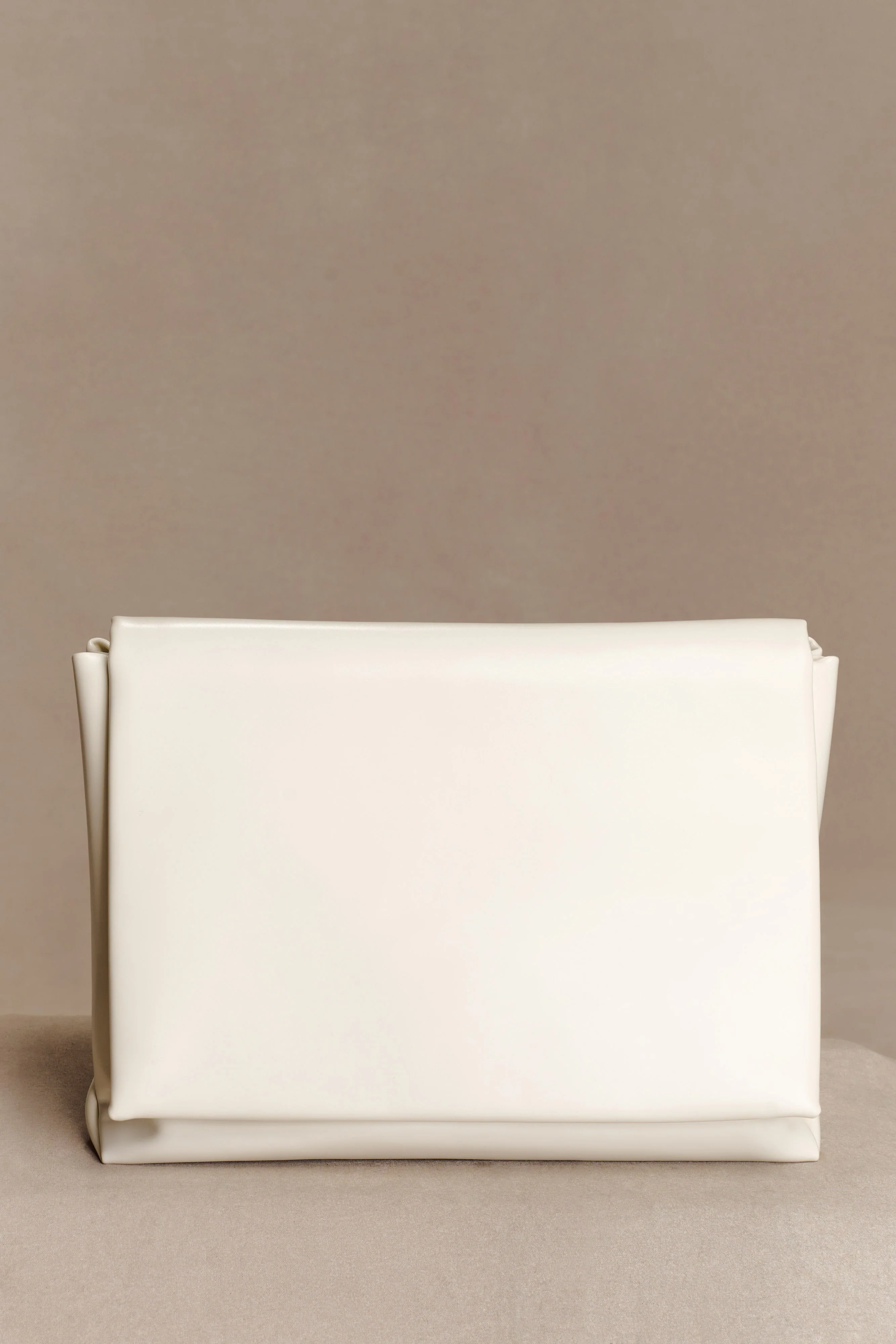 Kiera Faux Leather Oversized Clutch - Ivory - Image 2