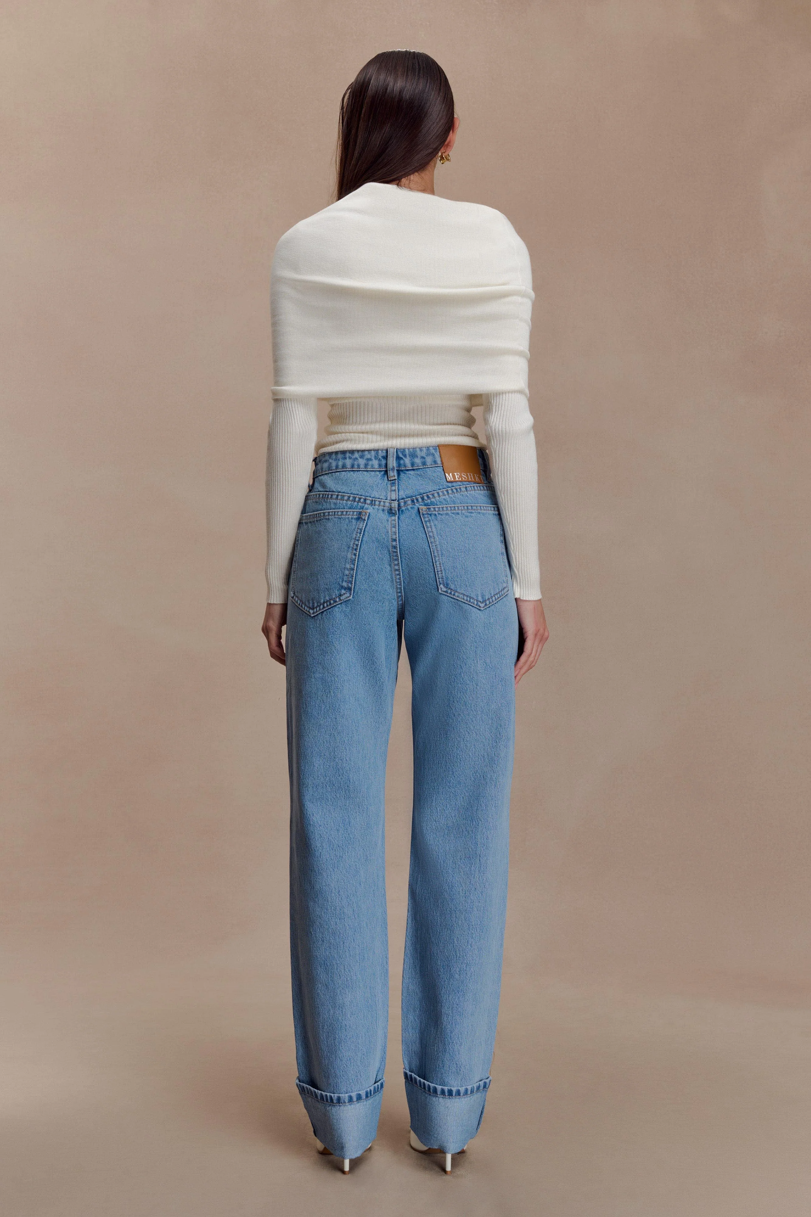 Kirralee Straight Leg Cuffed Jeans - Classic Blue - Image 4